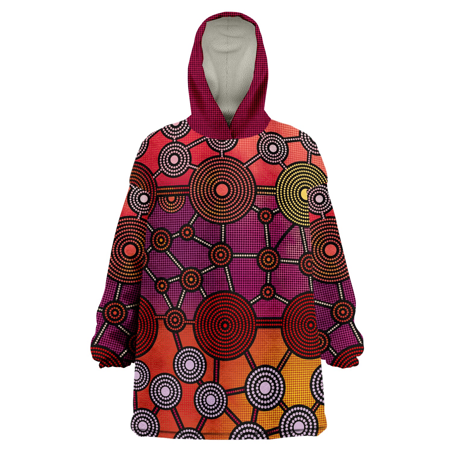 Aboriginal Dot Painting Circle Patterns Wearable Blanket Hoodie - Vibe Hoodie Shop