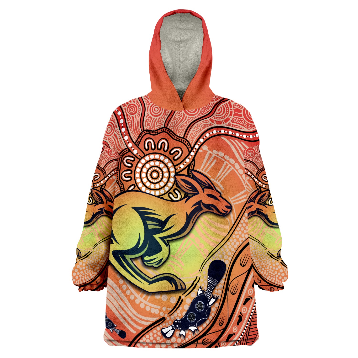 (Custom Personalised) Kangaroos Indigenous Beautiful Life Wearable Blanket Hoodie - Vibe Hoodie Shop