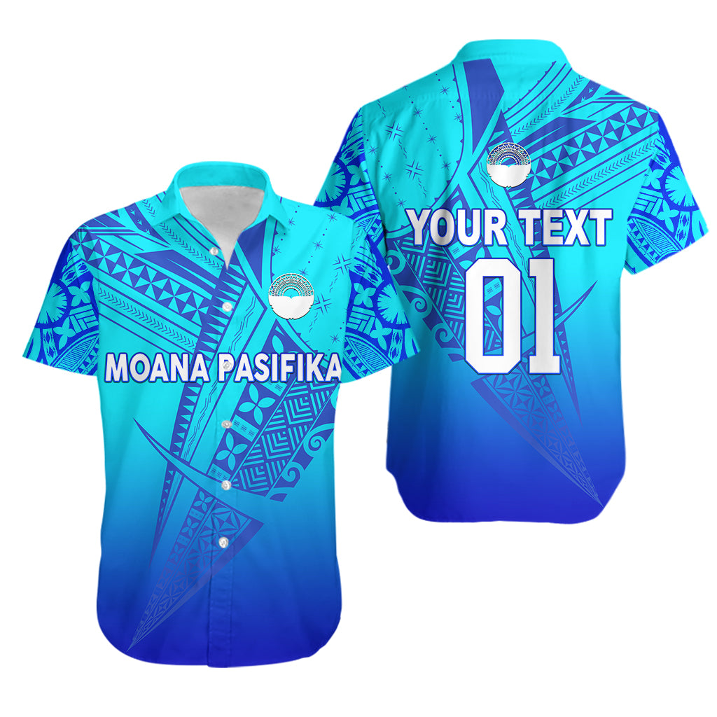 (Custom Personalised) Moana Pasifika Super Rugby Tapa Pacific Island Tapa Original - Blue Hawaiian Shirt - Vibe Hoodie Shop