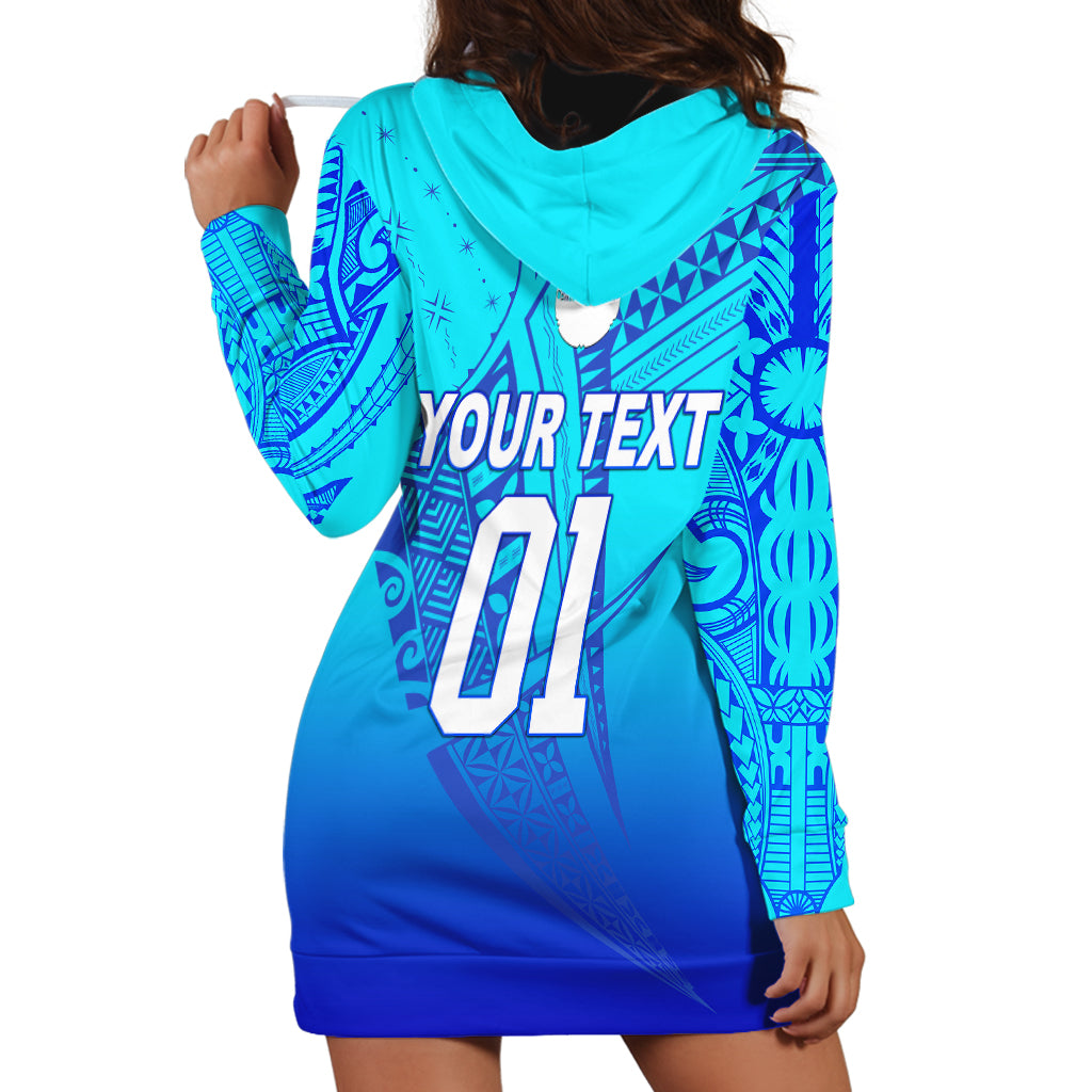 (Custom Personalised) Moana Pasifika Super Rugby Tapa Pacific Island Tapa Original - Blue Hoodie Dress - Vibe Hoodie Shop