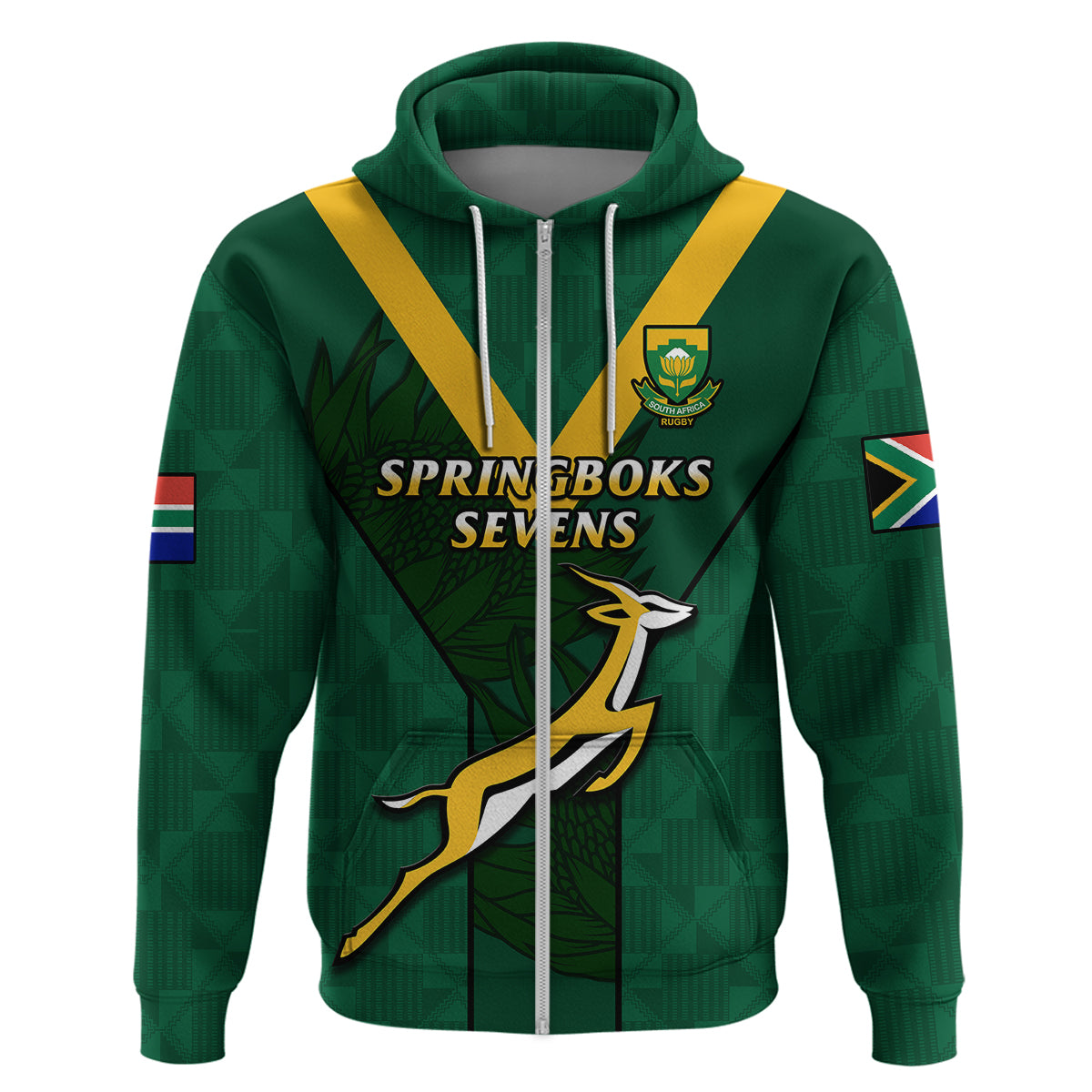 (Custom Text And Number) South Africa Rugby Go Blitzboks Sevens Hoodie - Vibe Hoodie Shop