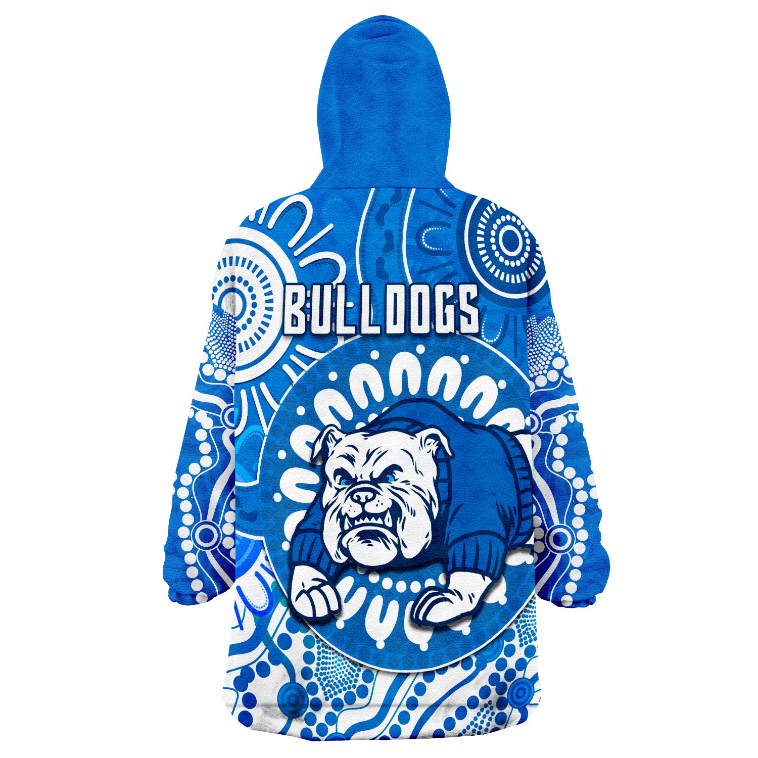 (Custom Personalised) Bulldogs Indigenous Wearable Blanket Hoodie - Vibe Hoodie Shop