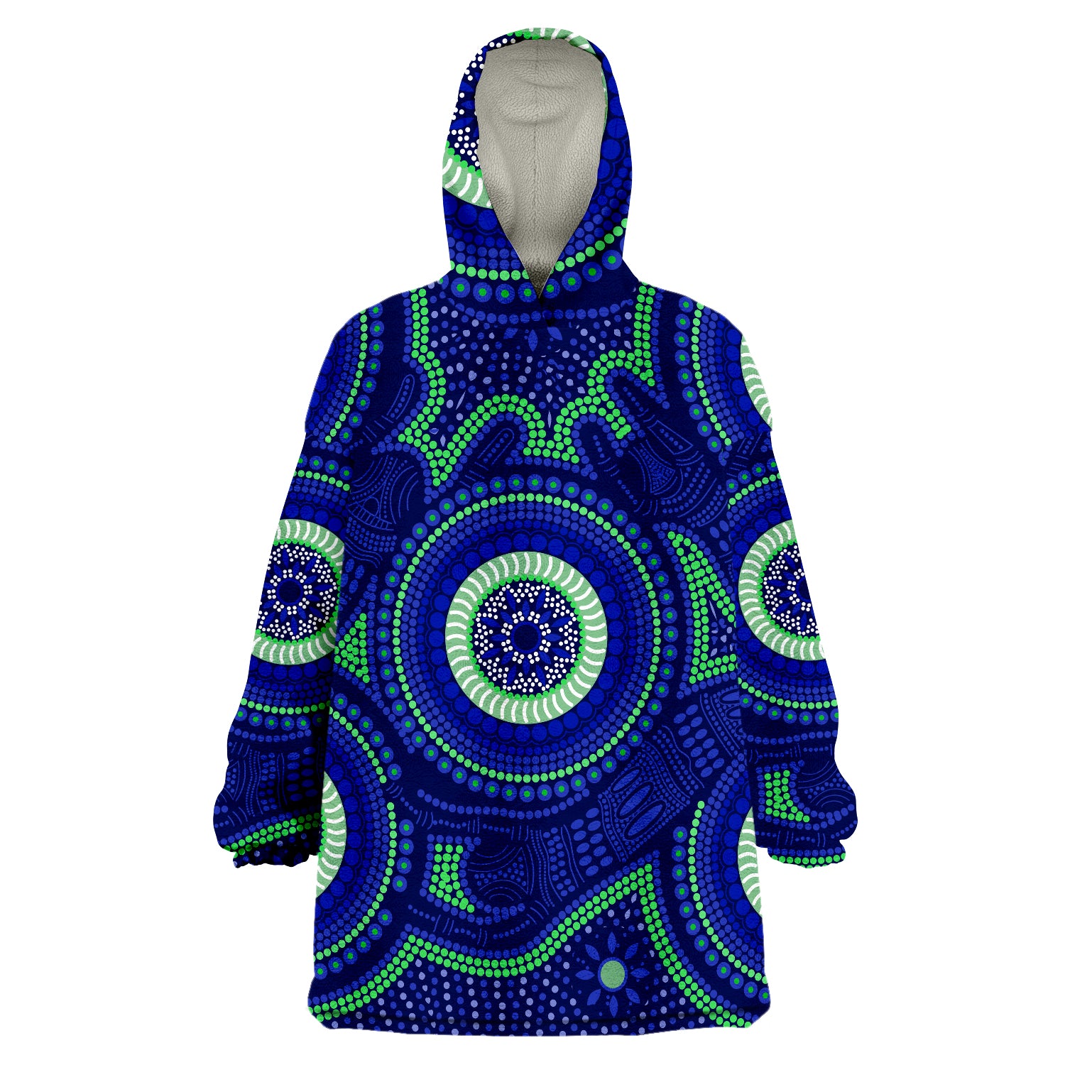 Aboriginal Human Dot Painting Art - Torres Strait Wearable Blanket Hoodie - Vibe Hoodie Shop