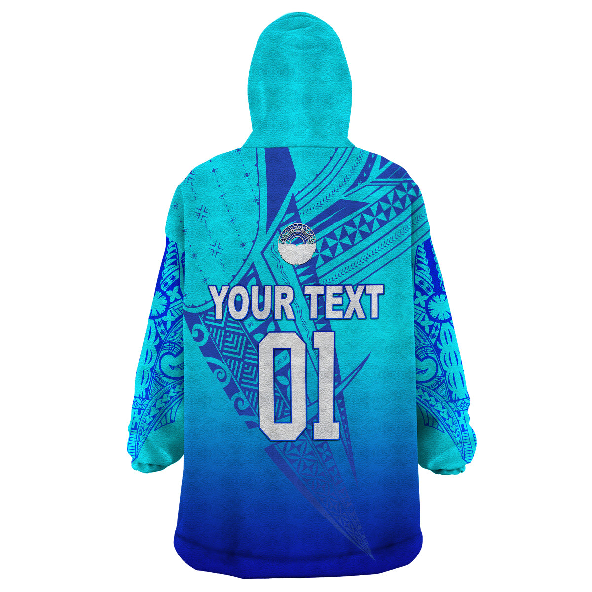 (Custom Personalised) Moana Pasifika Super Rugby Tapa Pacific Island Tapa Original - Blue Wearable Blanket Hoodie - Vibe Hoodie Shop