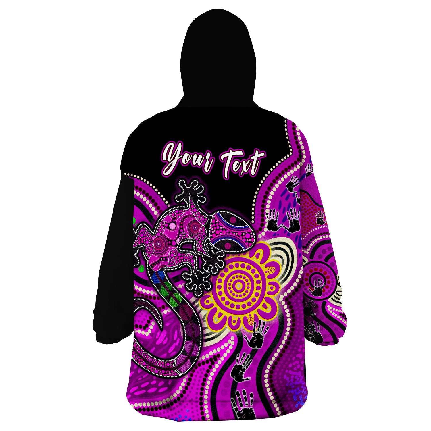 (Custom Personalised) NAIDOC Week 2022 Aboriginal Lizard Wearable Blanket Hoodie - Vibe Hoodie Shop