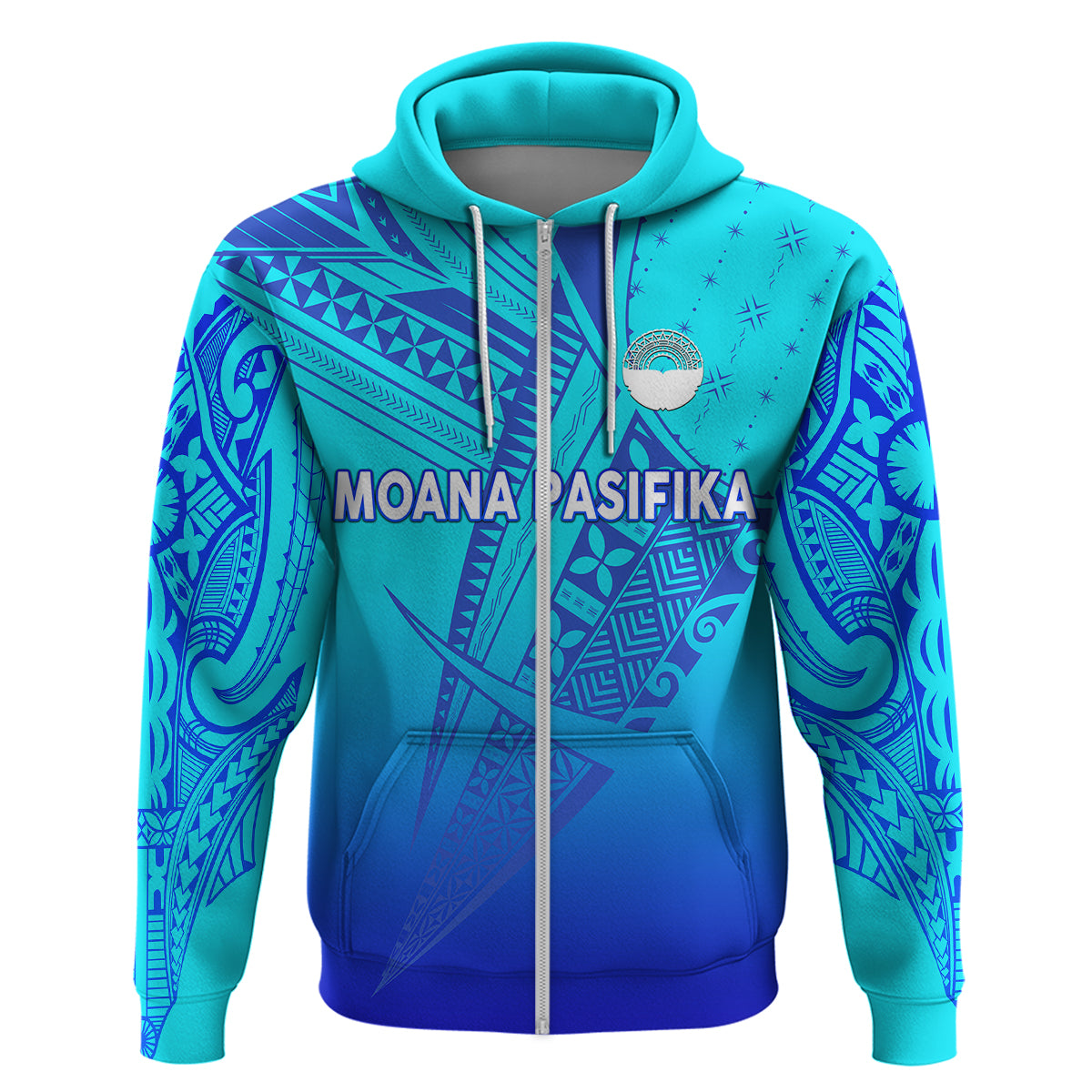 (Custom Personalised) Moana Pasifika Super Rugby Tapa Pacific Island Tapa Original - Blue Hoodie LT8 - Vibe Hoodie Shop
