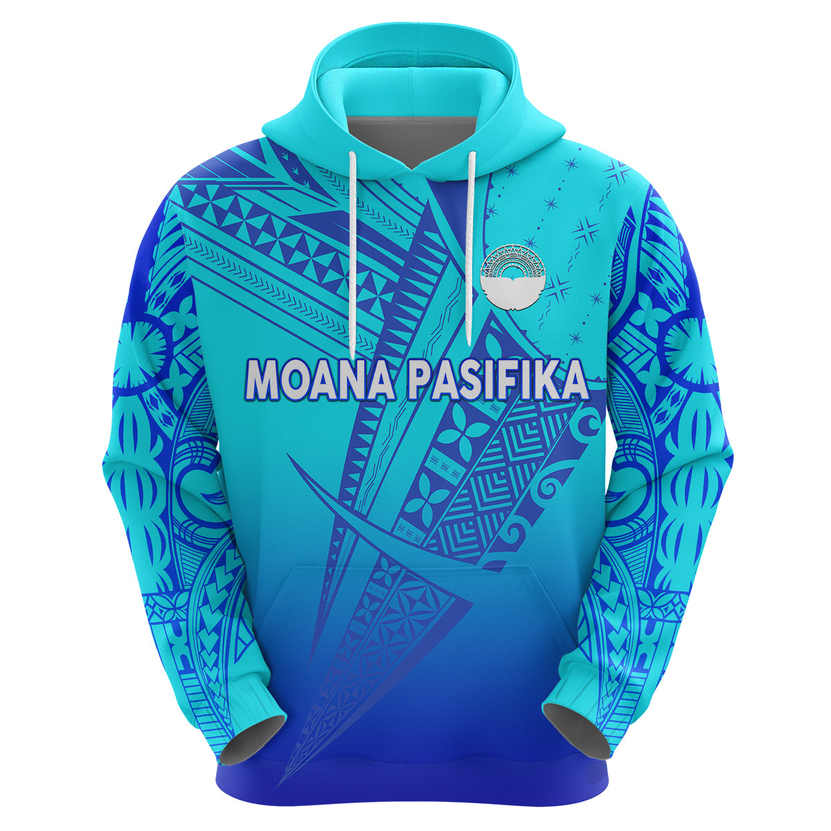 (Custom Personalised) Moana Pasifika Super Rugby Tapa Pacific Island Tapa Original - Blue Hoodie LT8 - Vibe Hoodie Shop