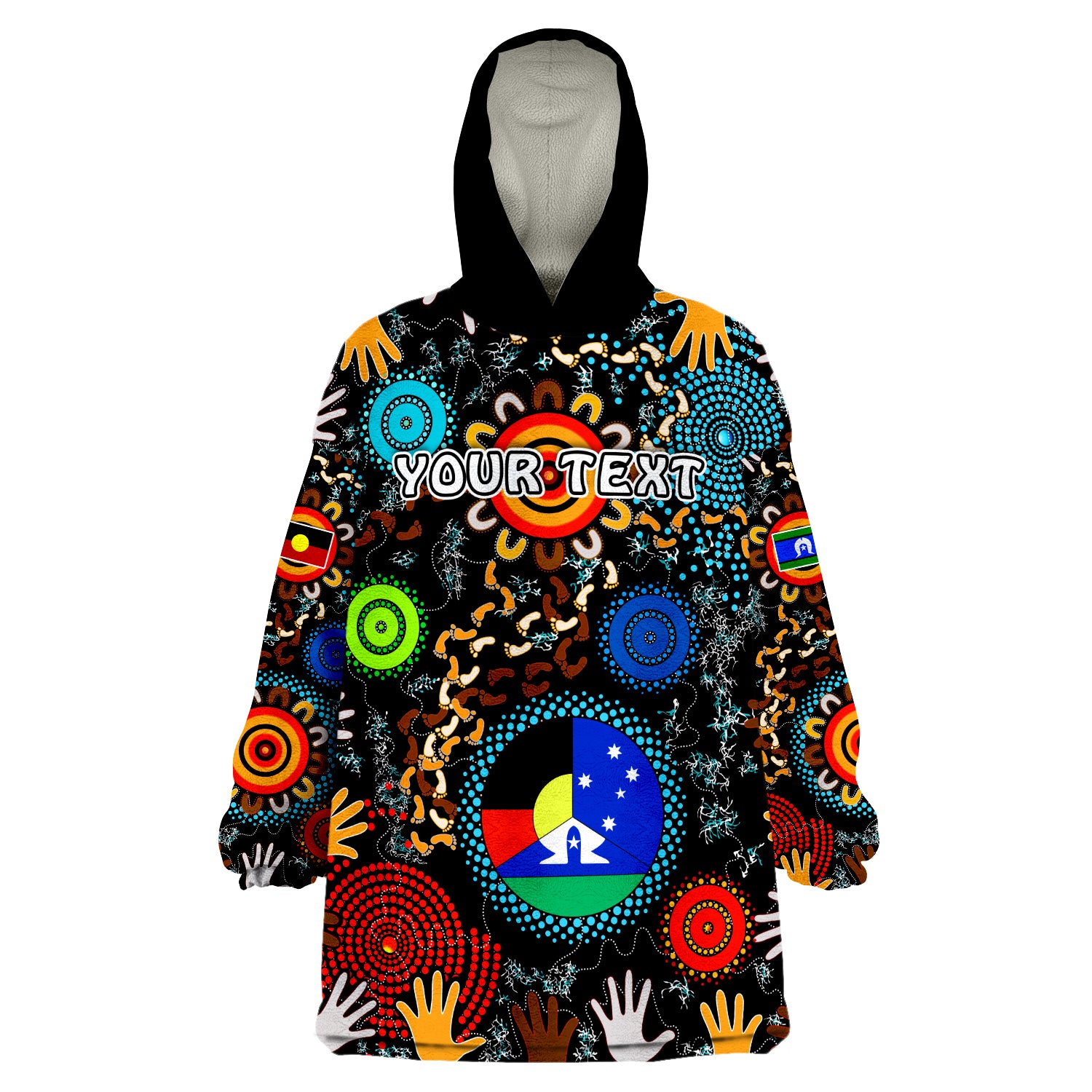 (Custom Personalised) Australia Aboriginal NAIDOC Wearable Blanket Hoodie - Vibe Hoodie Shop