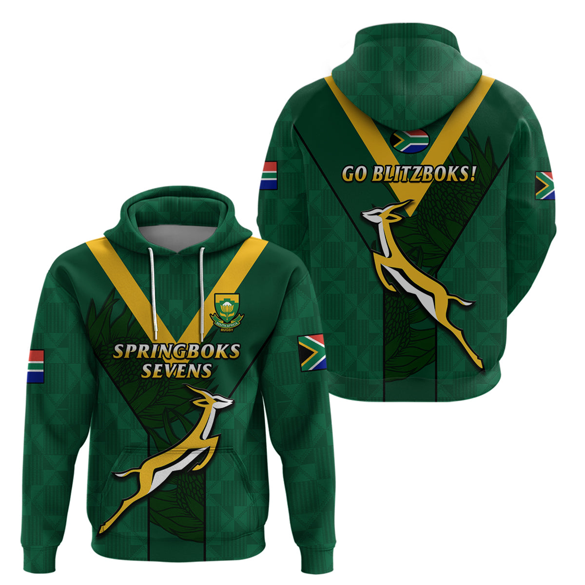 South Africa Rugby Go Blitzboks Sevens Hoodie - Vibe Hoodie Shop