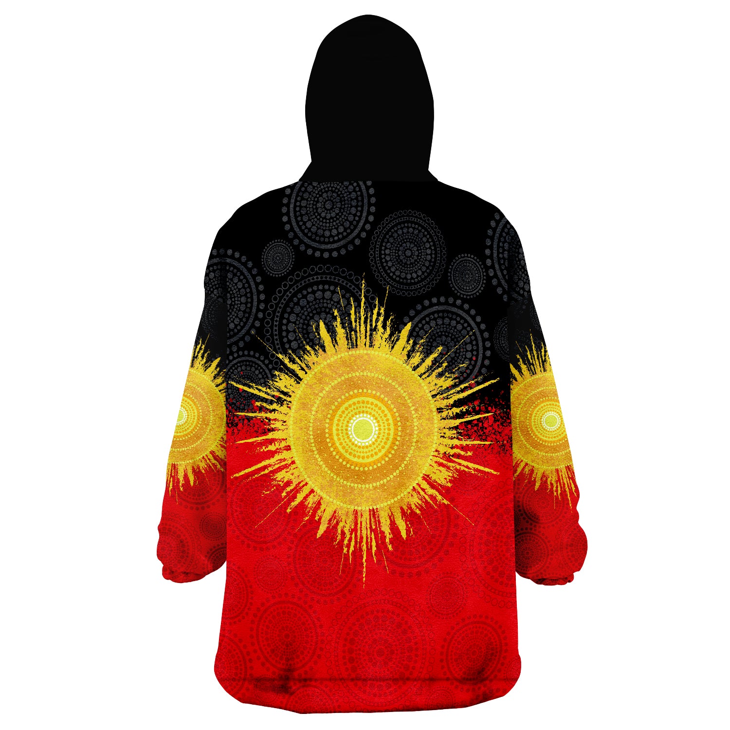 Aboriginal Flag Indigenous Sun Painting Art Wearable Blanket Hoodie - Vibe Hoodie Shop