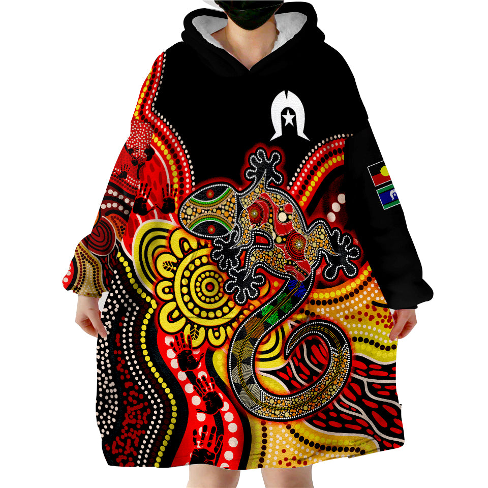 (Custom Personalised) NAIDOC Week 2022 Aboriginal Lizard Always Proud History Wearable Blanket Hoodie - Vibe Hoodie Shop