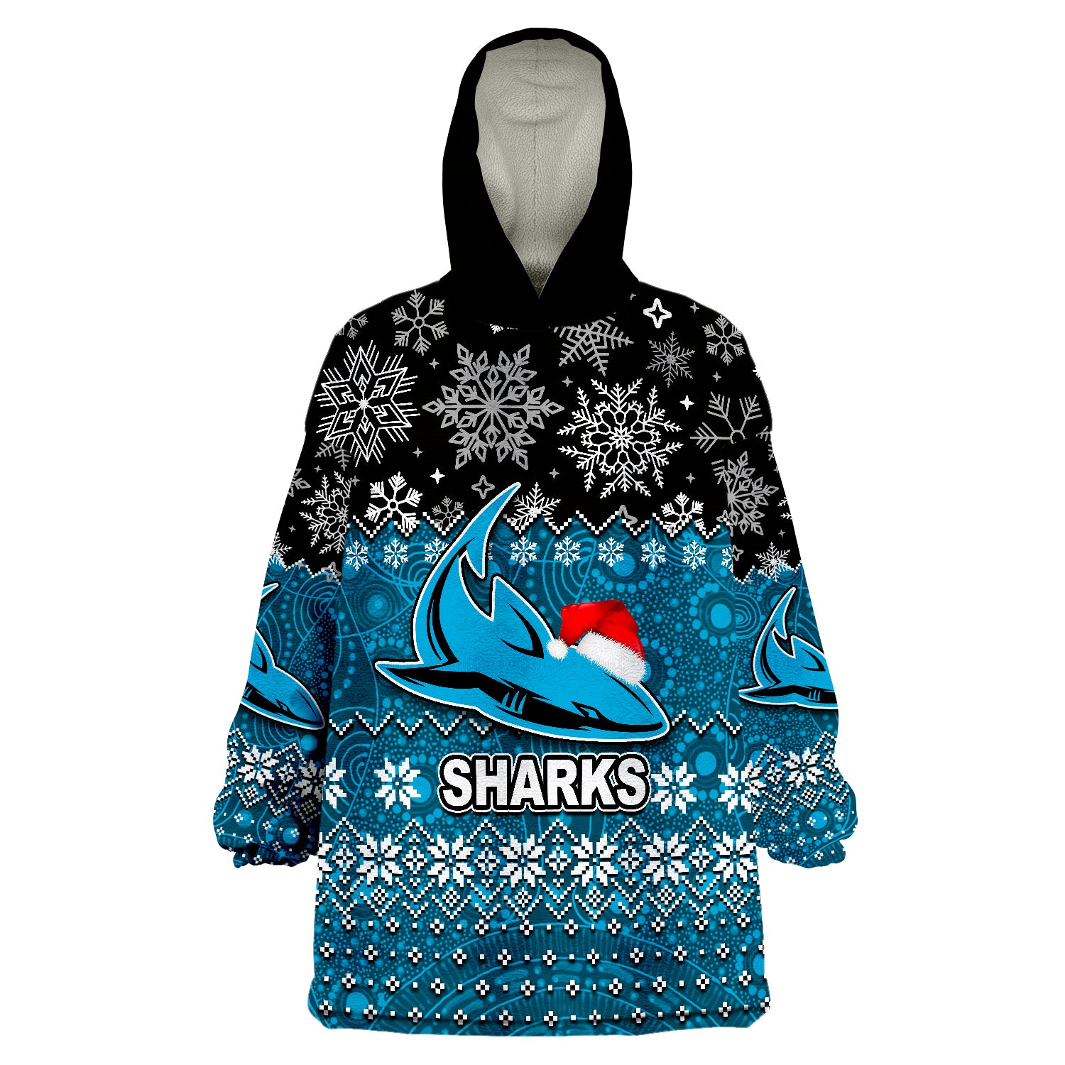 Sharks Rugby Christmas 2022 Wearable Blanket Hoodie - Vibe Hoodie Shop