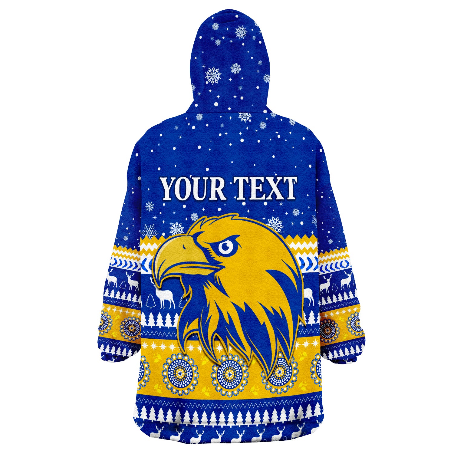 (Custom Personalised) Eagles Christmas Indigenous West Coast Wearable Blanket Hoodie - Vibe Hoodie Shop