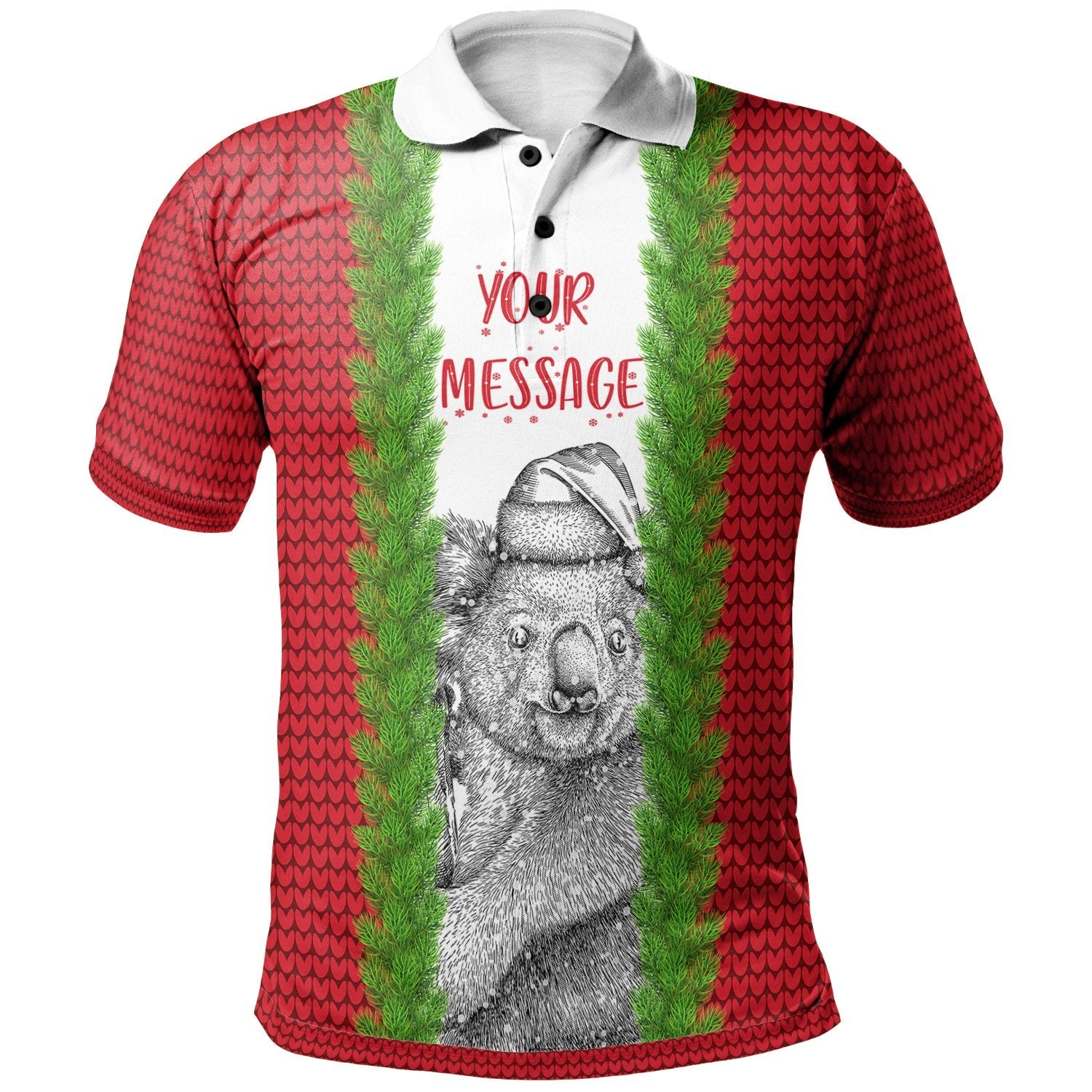 Custom Australia Christmas Polo Shirts - Merry Christmas Koala - Vibe Hoodie Shop