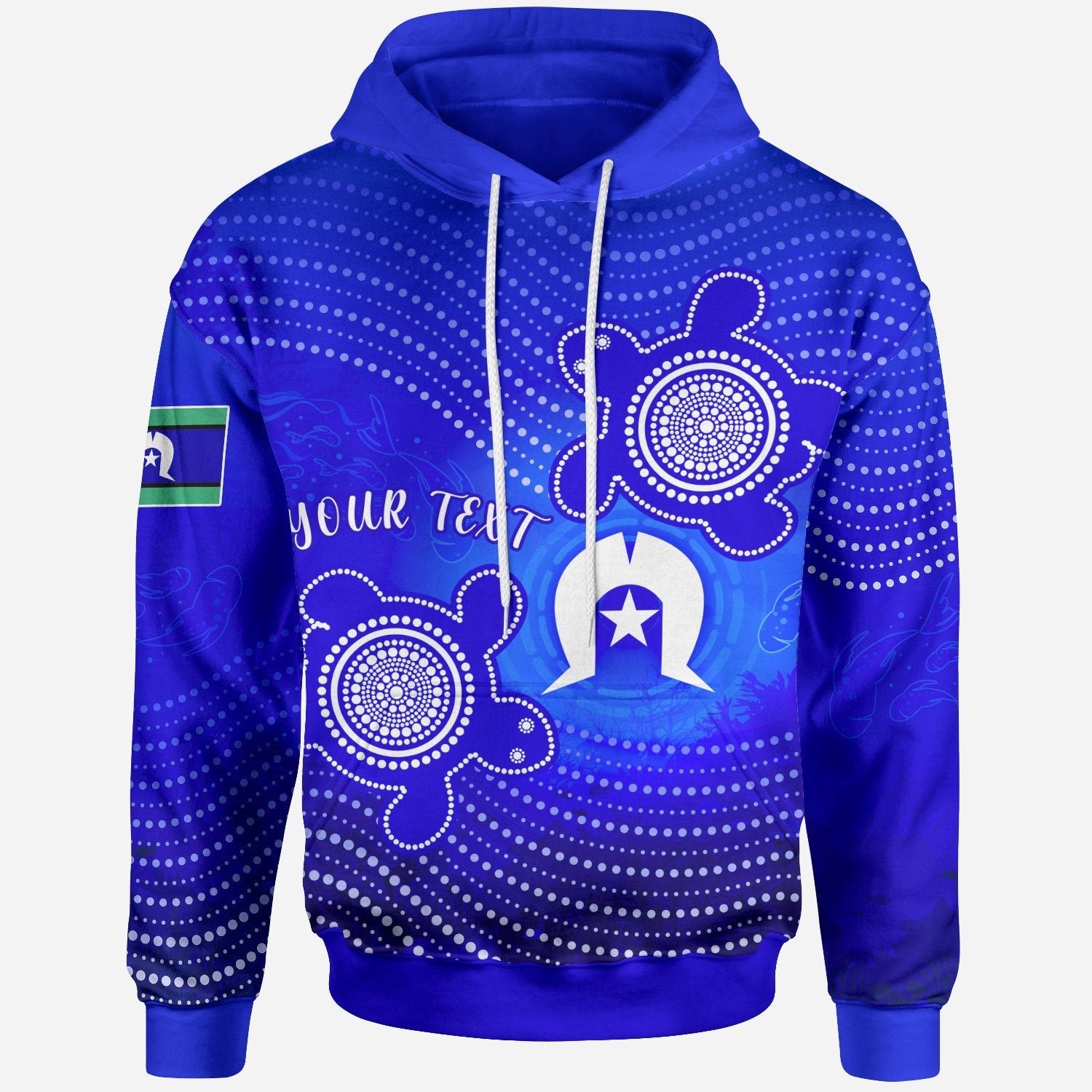 Custom Torres Strait Islanders Hoodie - Torres Symbol With Turtle - Vibe Hoodie Shop