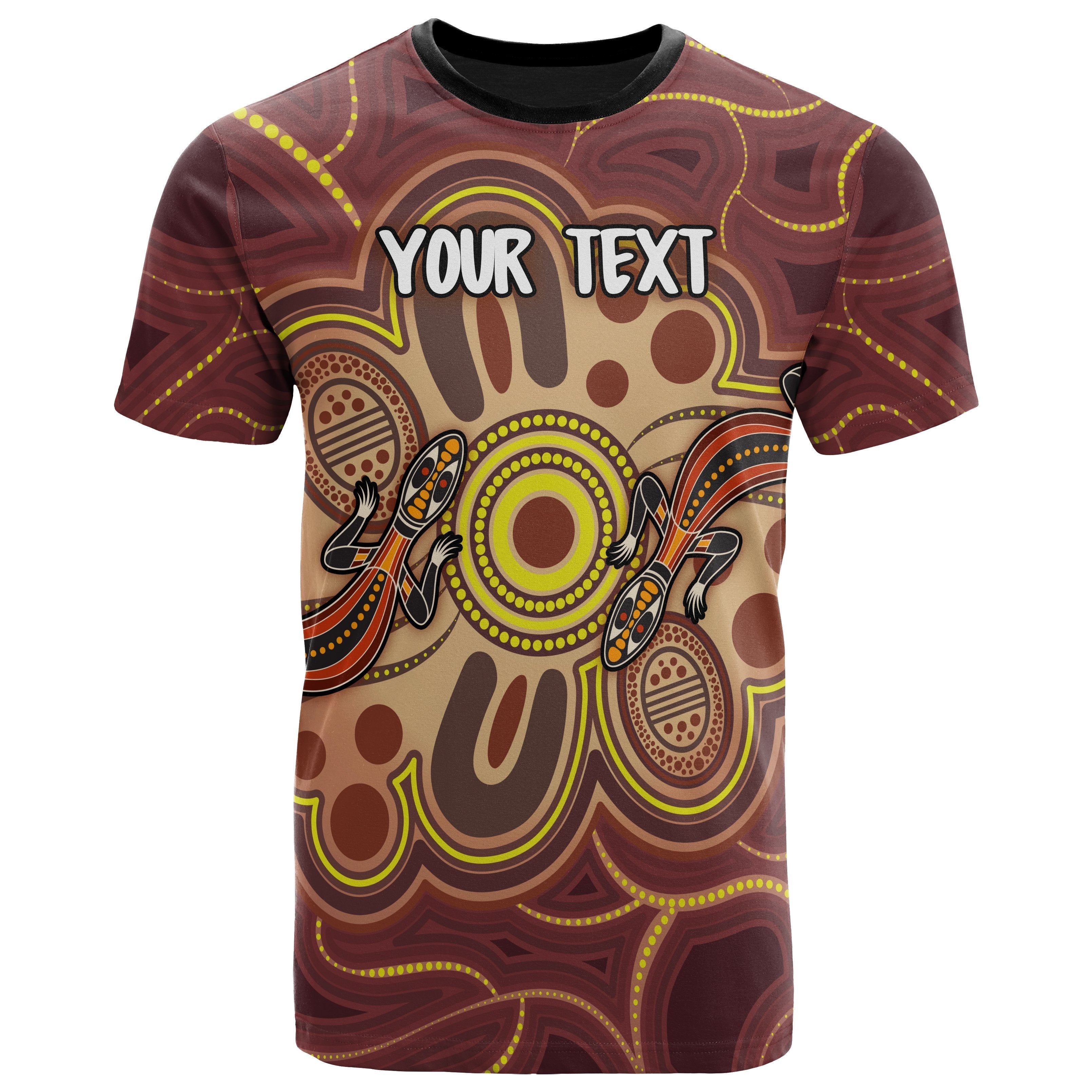 Custom Aboriginal T shirts, Indigenous Lizard Dot Painting Art - Vibe Hoodie Shop