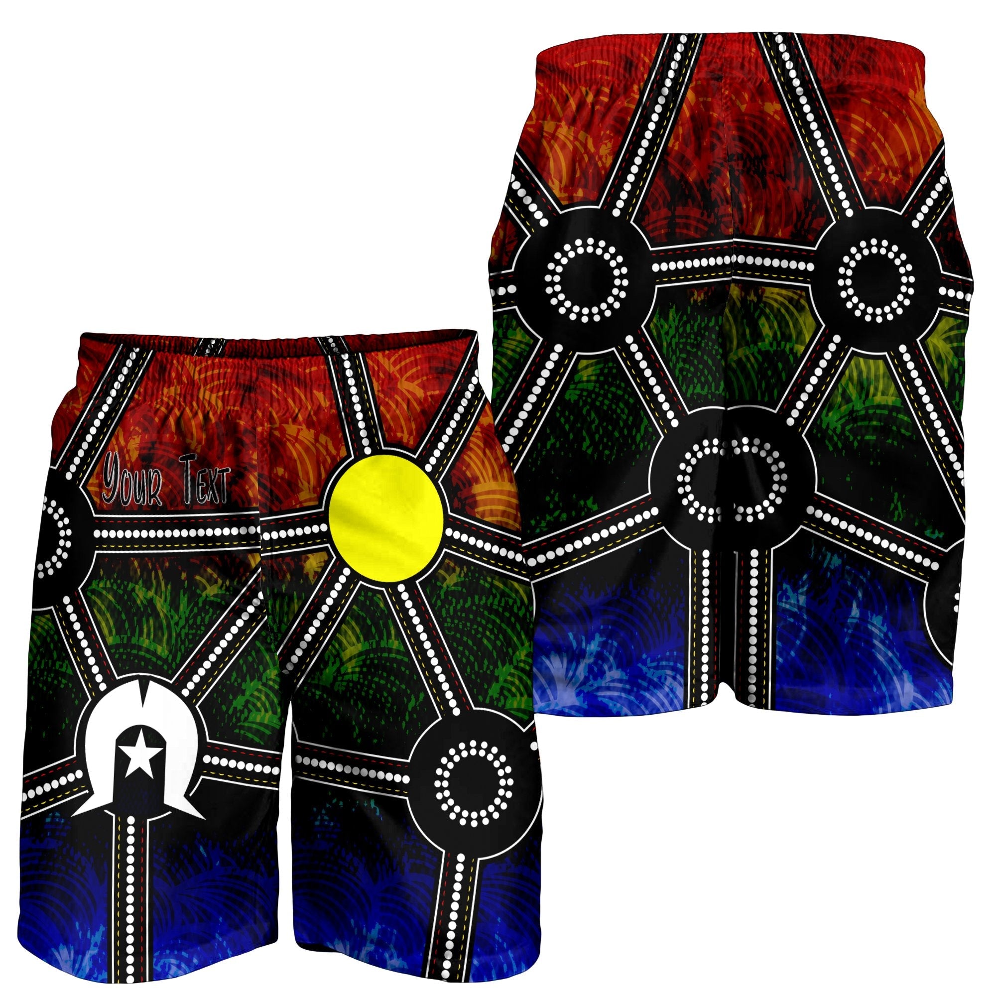 Custom NAIDOC Week 2021 Men Shorts, Aboriginal Geometric Style - Vibe Hoodie Shop