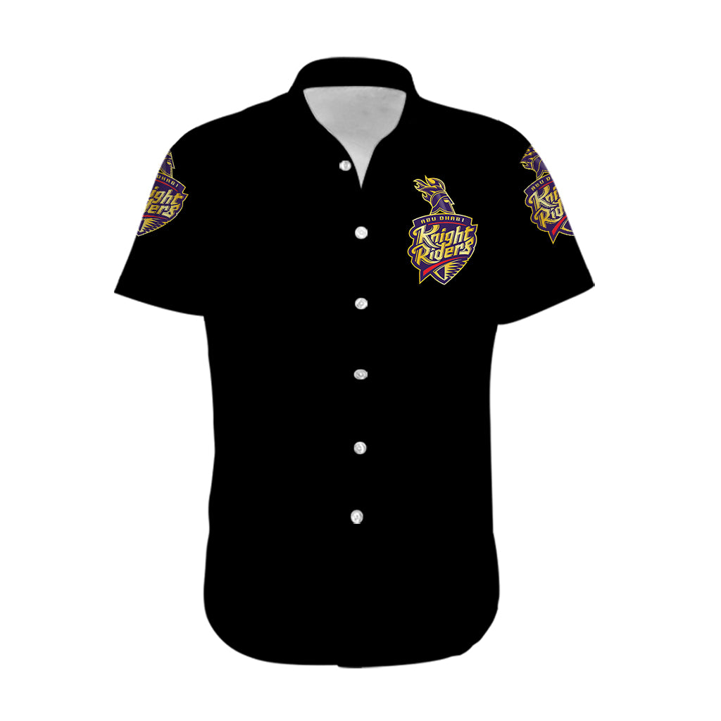(Custom Personalised) Abu Dhabi Knight Riders ILT20 ADKR Cricket Simplified Vibes - Black Hawaiian Shirt - Vibe Hoodie Shop