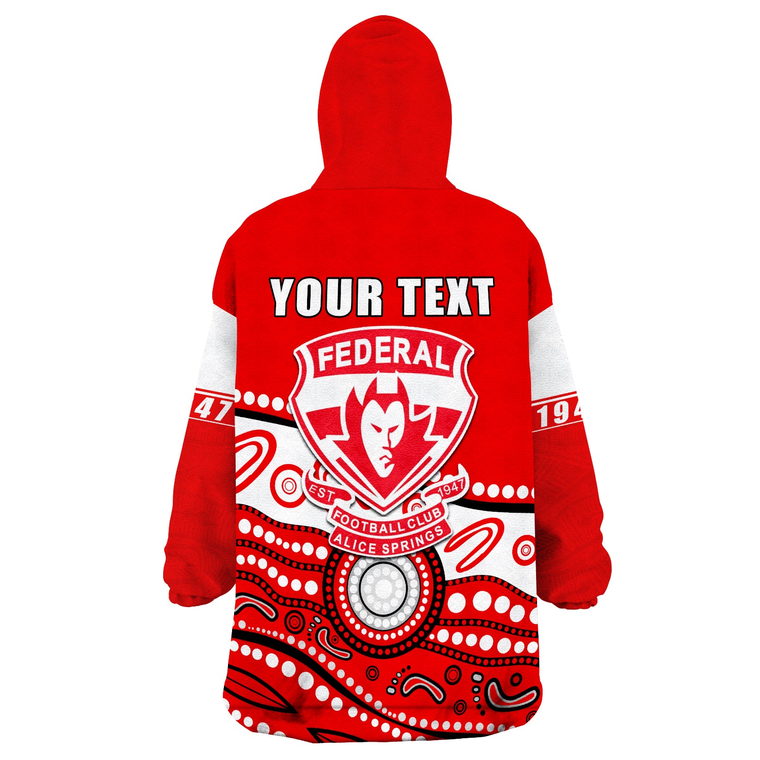 (Custom Personalised) Federal Demons Football Club Indigenous Wearable Blanket Hoodie - Vibe Hoodie Shop