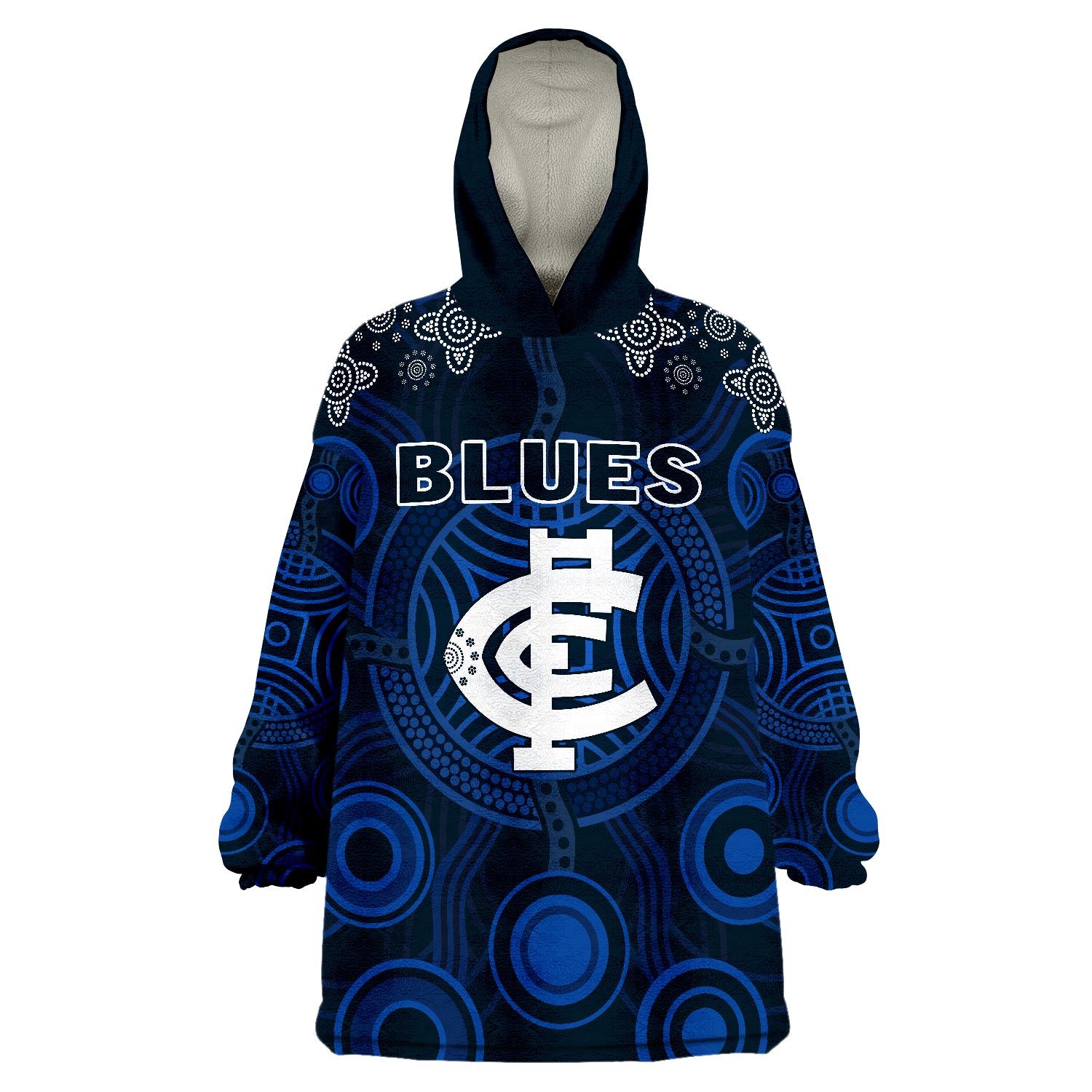 Blues Indigenous 2022 Football Season Wearable Blanket Hoodie - Vibe Hoodie Shop