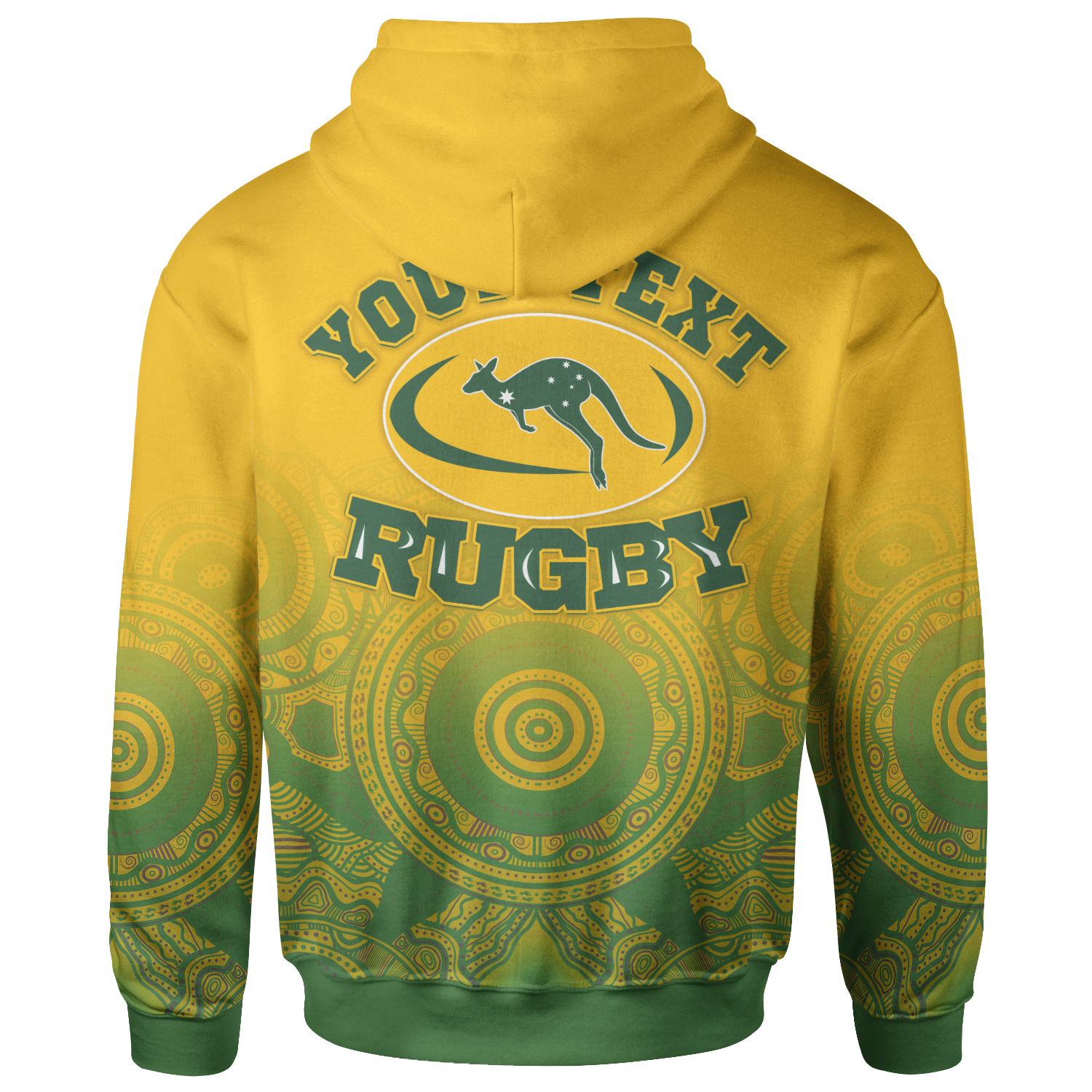 Custom Aboriginal Hoodie, Australia Rugby and Coat Of Arms - Vibe Hoodie Shop