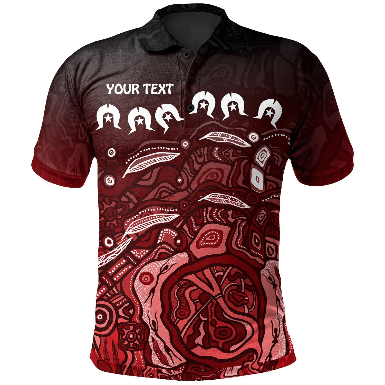 Custom Torres Strait Islands Polo Shirt - Red - Vibe Hoodie Shop