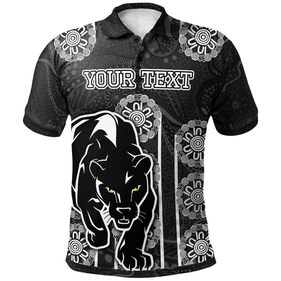 (Custom Personalised) Australia Rugby Polo Shirts - Indigenous Panther - RLT20 - Vibe Hoodie Shop