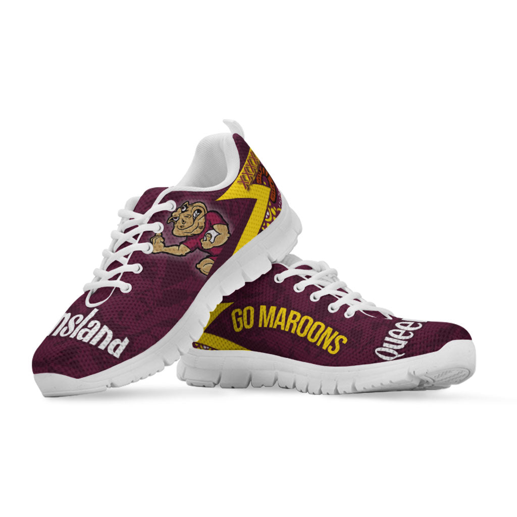 Queensland Rugby League Team Sneakers - Queensland Maroons Sport State Of Origin Sneakers - Vibe Hoodie Shop