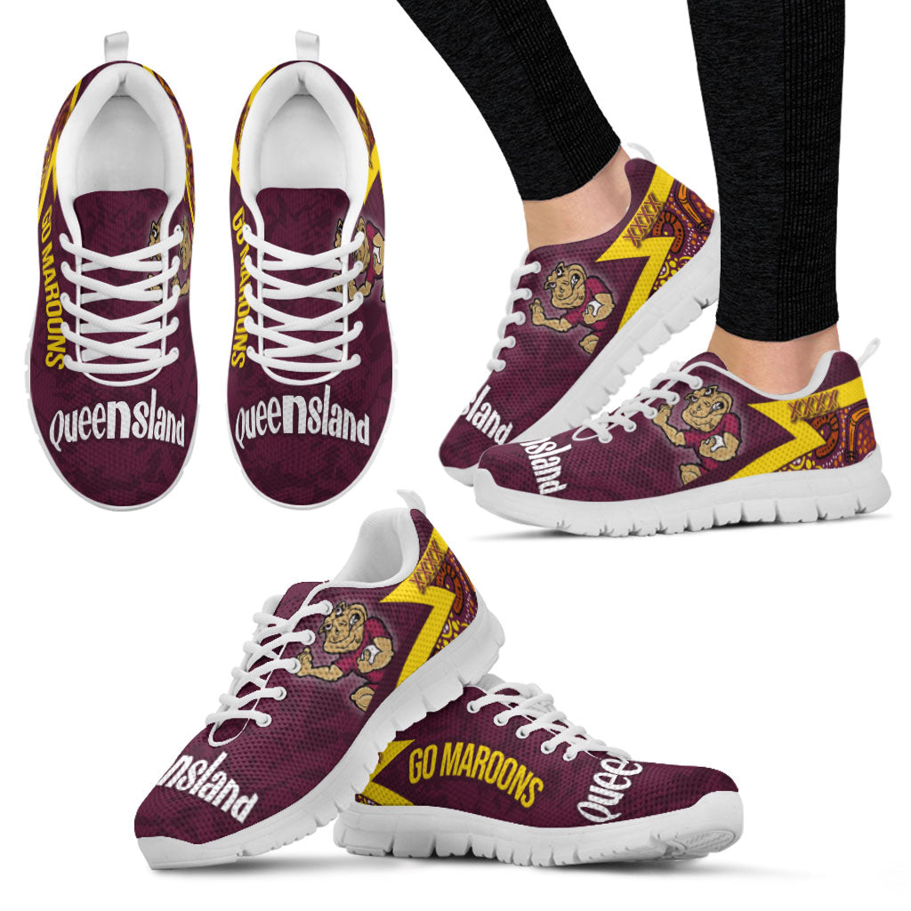 Queensland Rugby League Team Sneakers - Queensland Maroons Sport State Of Origin Sneakers - Vibe Hoodie Shop