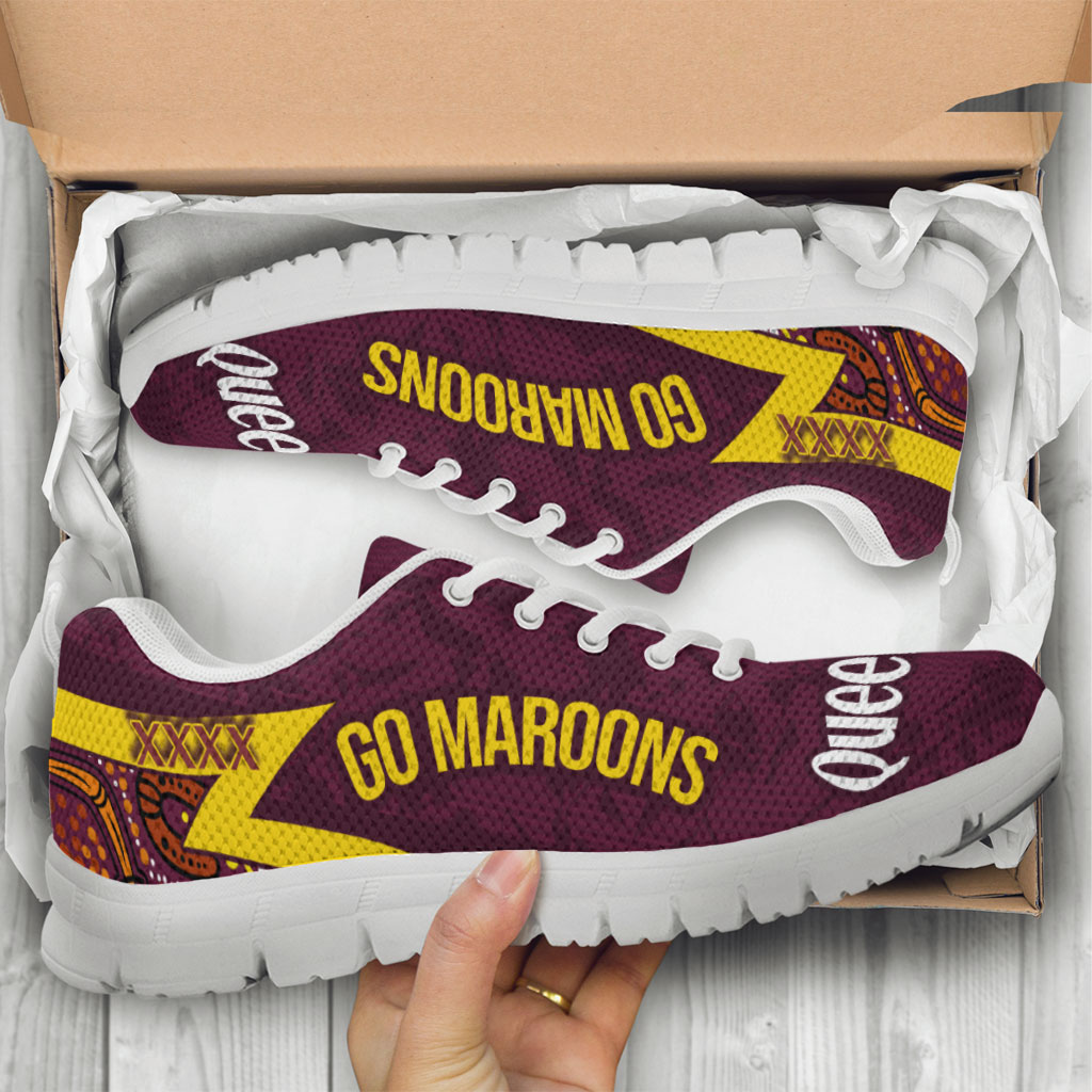 Queensland Rugby League Team Sneakers - Queensland Maroons Sport State Of Origin Sneakers - Vibe Hoodie Shop