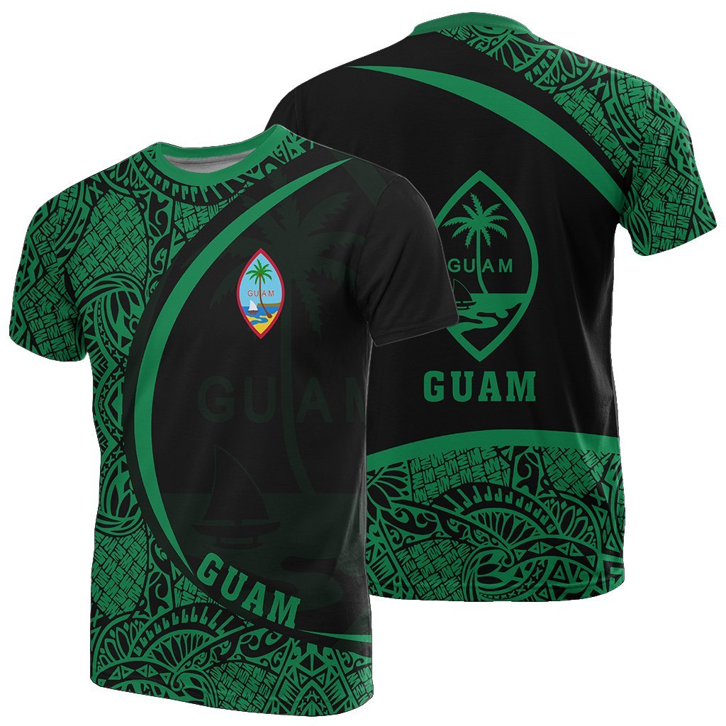 Guam Micronesia T shirt Green - Round Style - Vibe Hoodie Shop