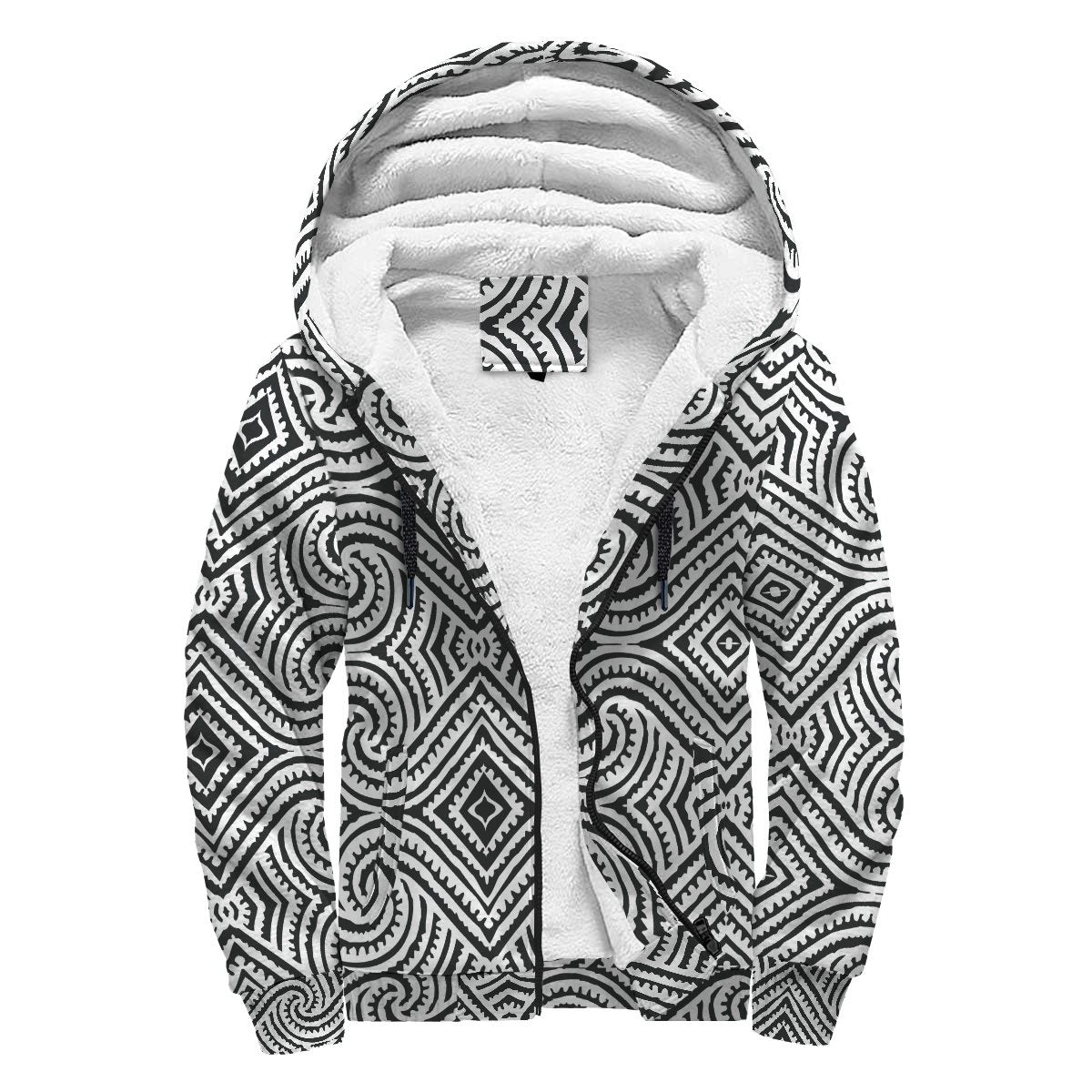 New Zealand Maori Pattern 16 Sherpa Hoodie - Vibe Hoodie Shop