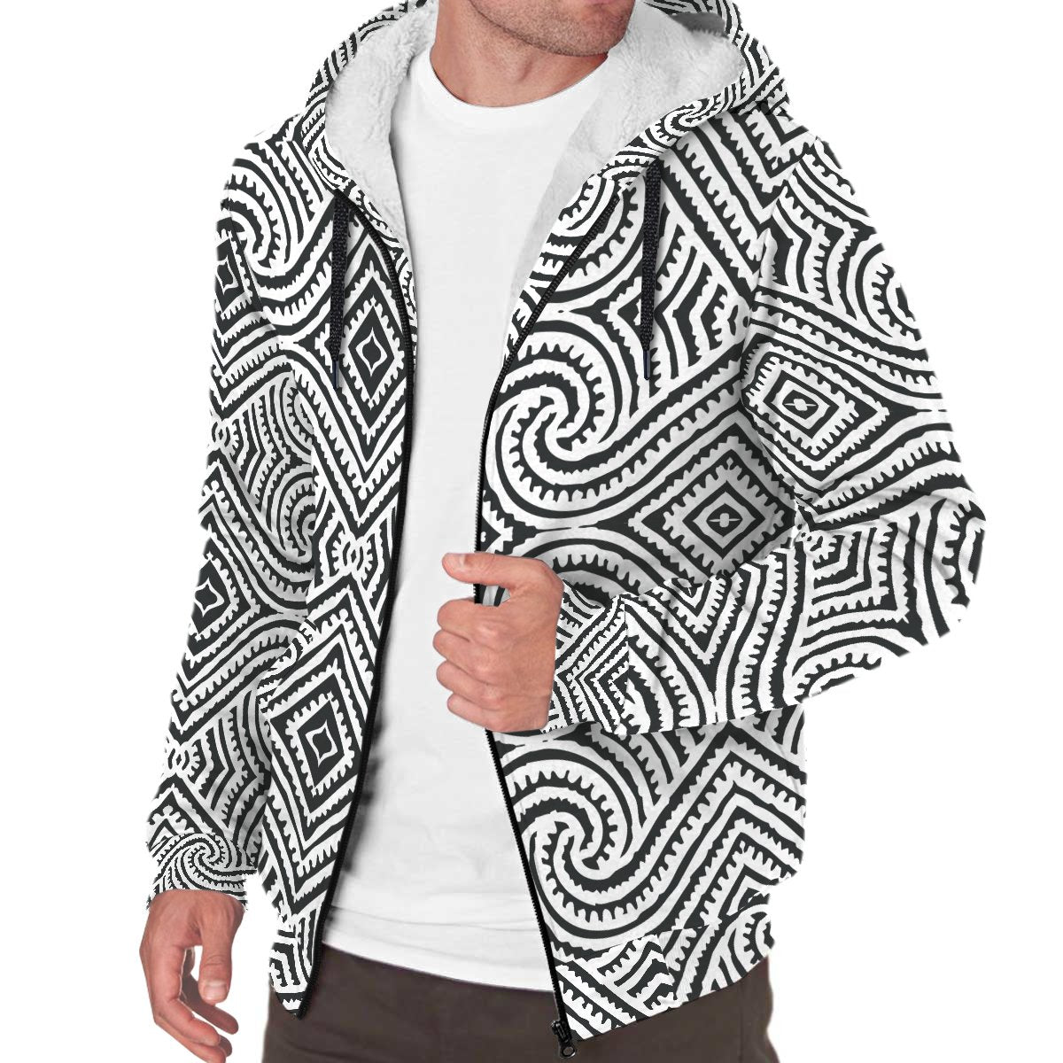 New Zealand Maori Pattern 16 Sherpa Hoodie - Vibe Hoodie Shop