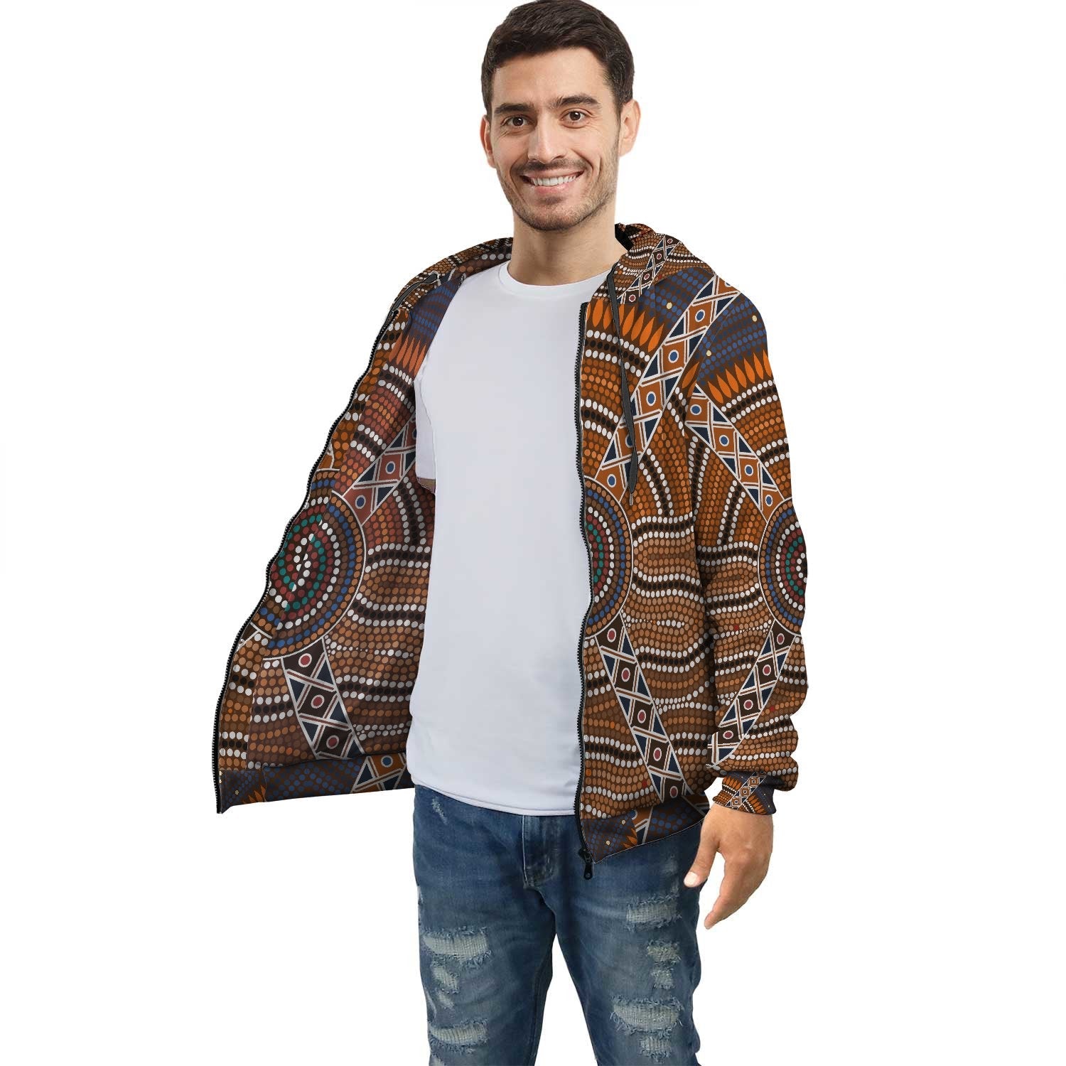 Aboriginal Hoodie, Circle Dot Painting Pullover - 01 - Vibe Hoodie Shop