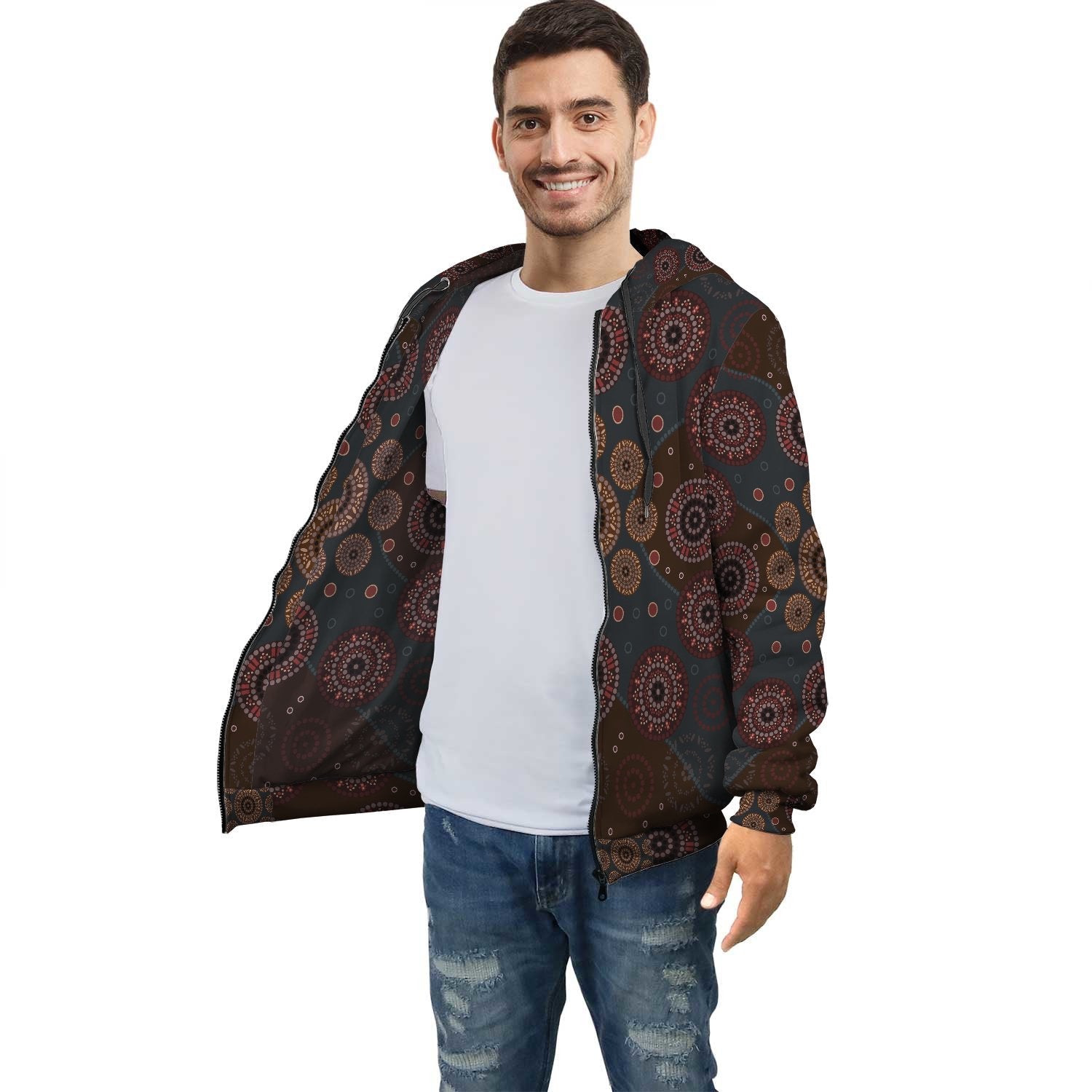 Aboriginal Hoodie, Circle Dot Painting Pullover - 02 - Vibe Hoodie Shop