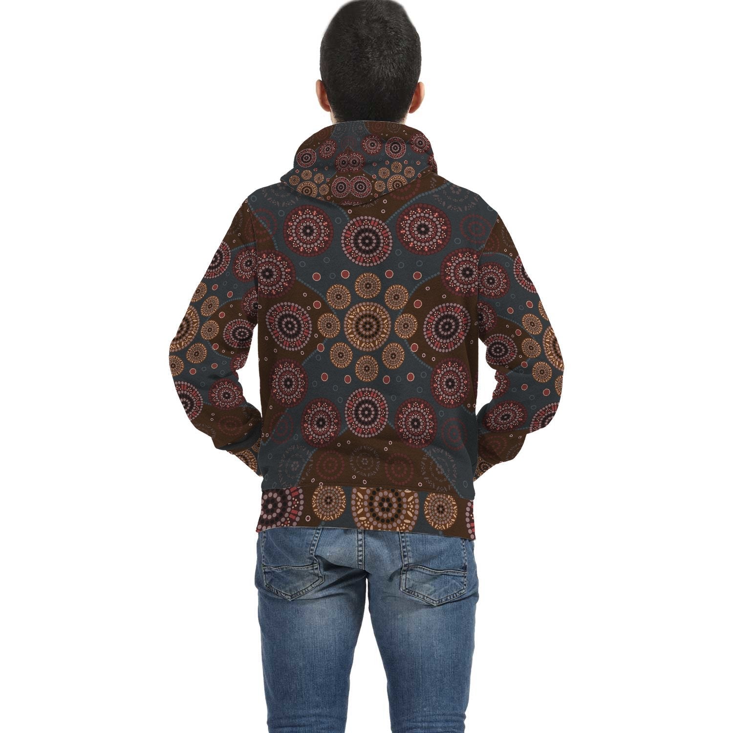 Aboriginal Hoodie, Circle Dot Painting Pullover - 02 - Vibe Hoodie Shop