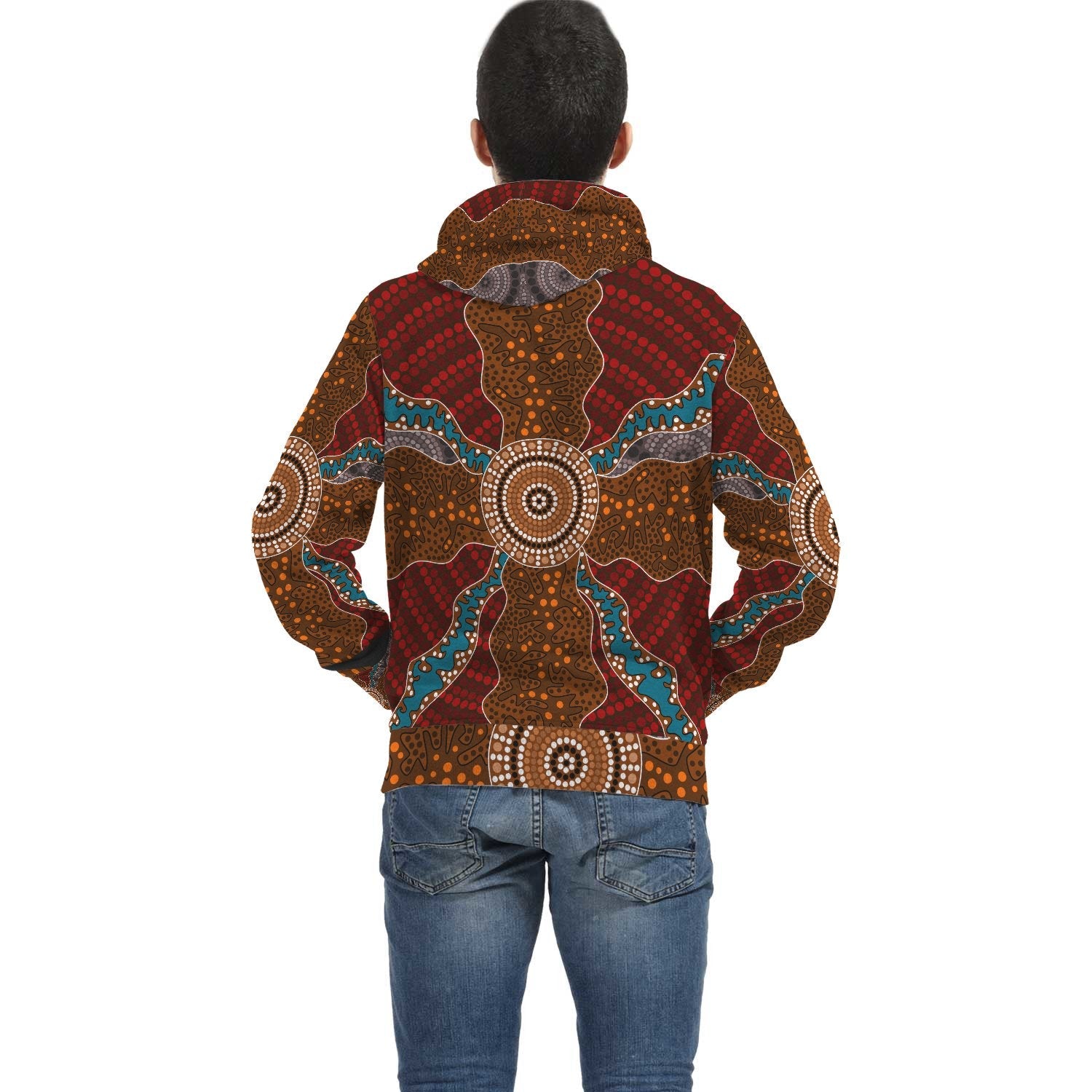 Aboriginal Hoodie - Circle Dot Painting Hoodie Pullover - 03 - Vibe Hoodie Shop