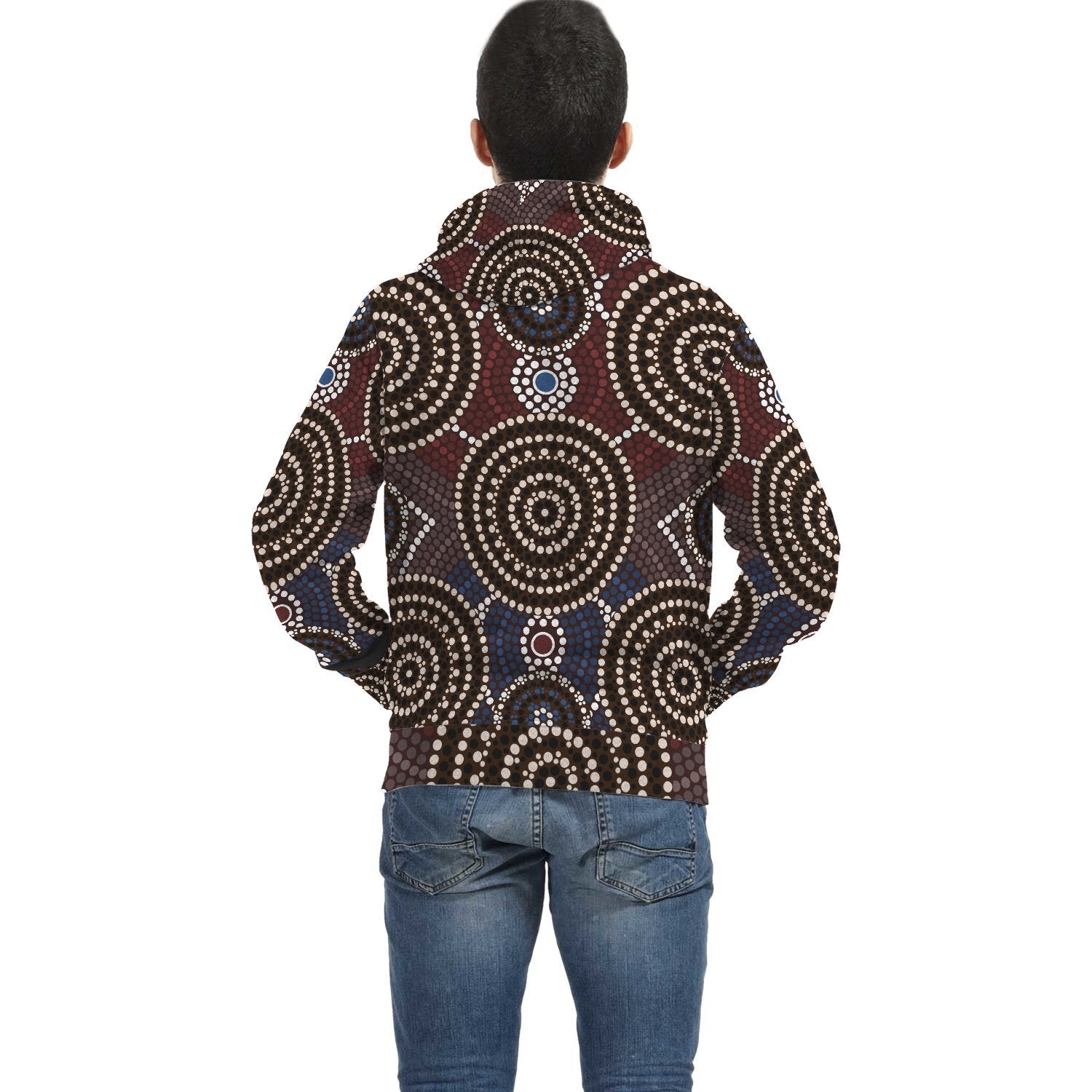 Aboriginal Hoodie, Circle Dot Painting Pullover - Vibe Hoodie Shop