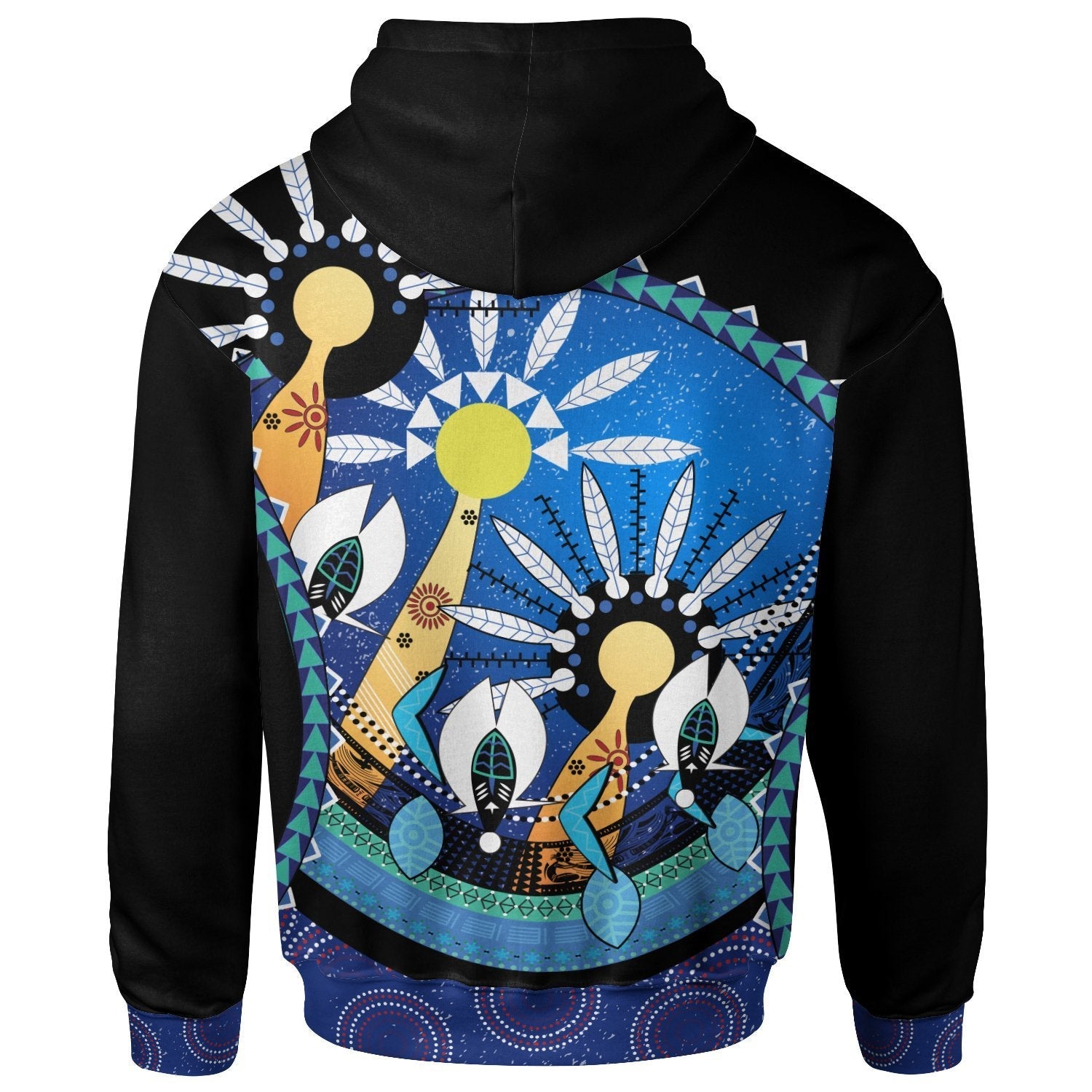 Custom Vibe Hoodie Torres Strait Zip - Up Hoodie - Dhari Mask In Plam Tree - RLT20 - Vibe Hoodie Shop