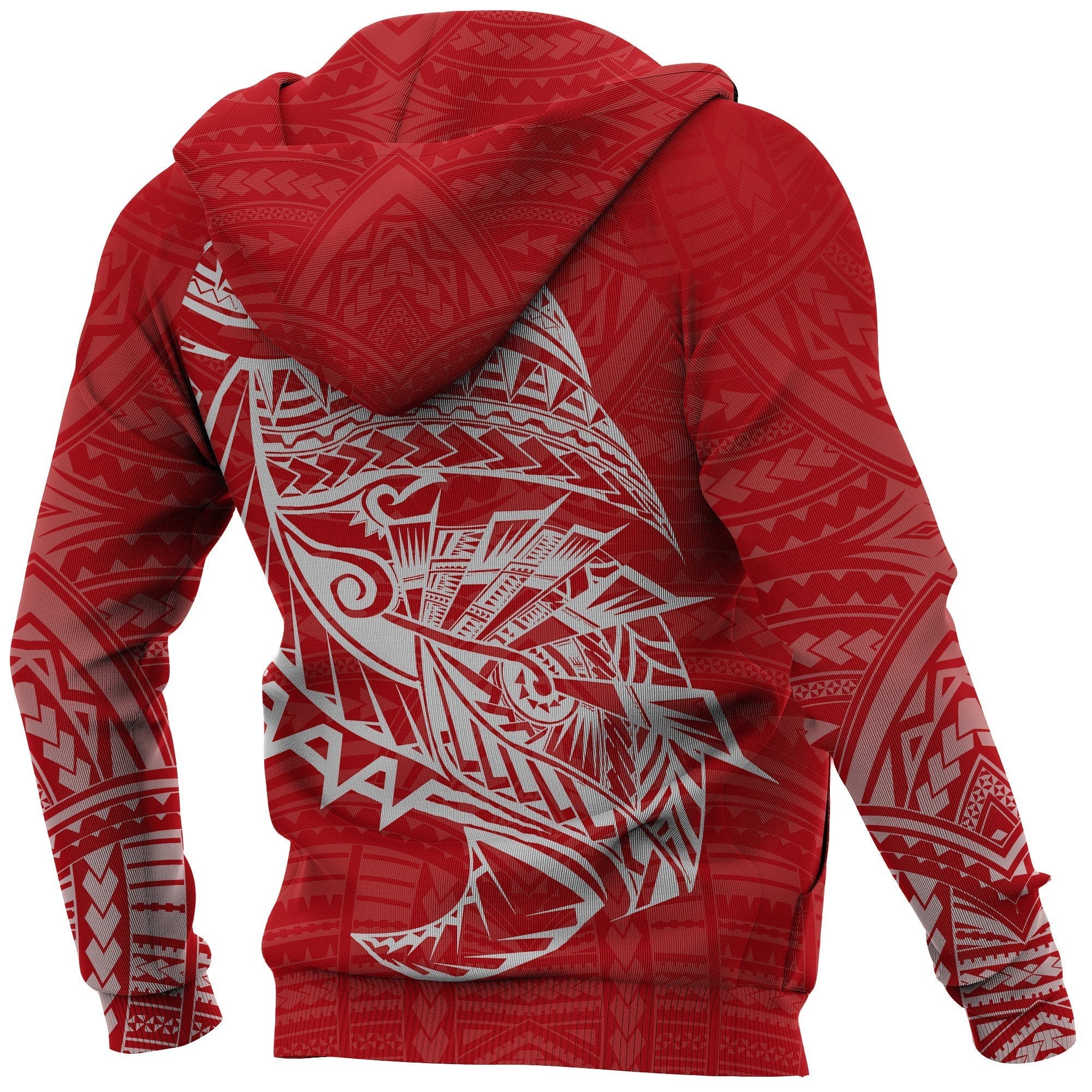 Samoa Tattoo Rugby Style Hoodie Red - Vibe Hoodie Shop