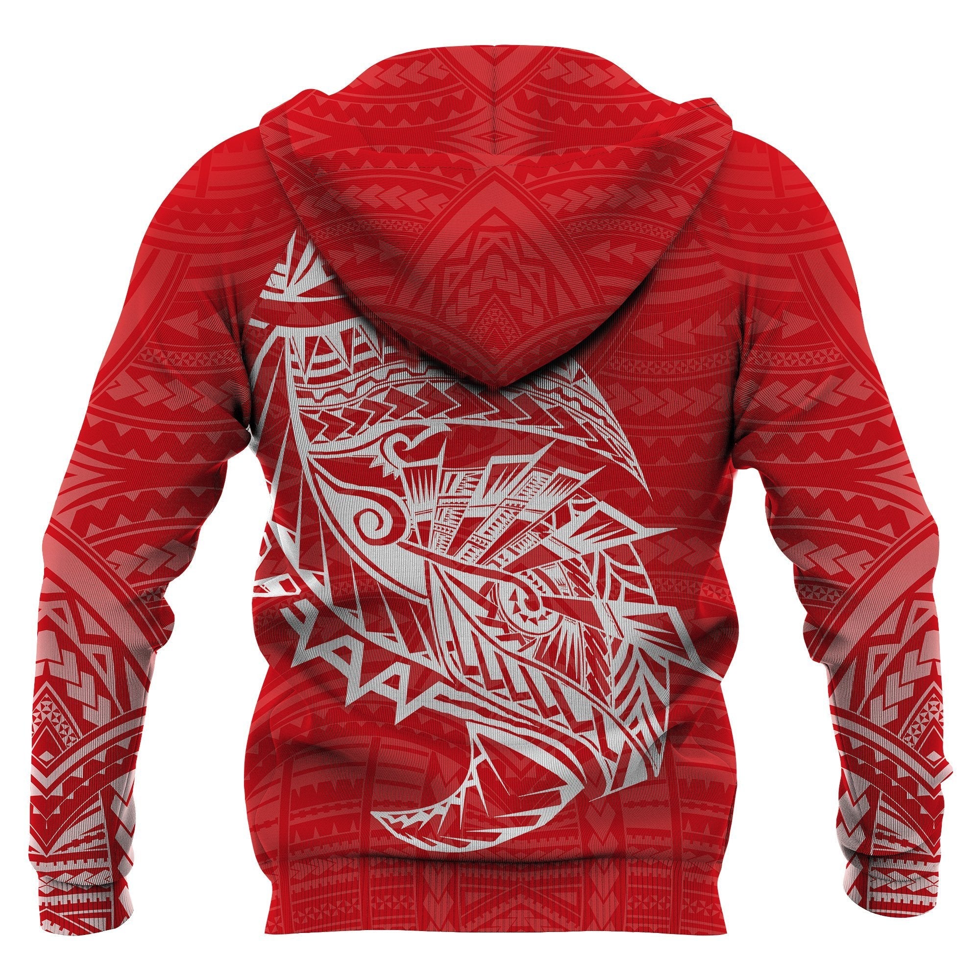 Samoa Tattoo Rugby Style Hoodie Red - Vibe Hoodie Shop