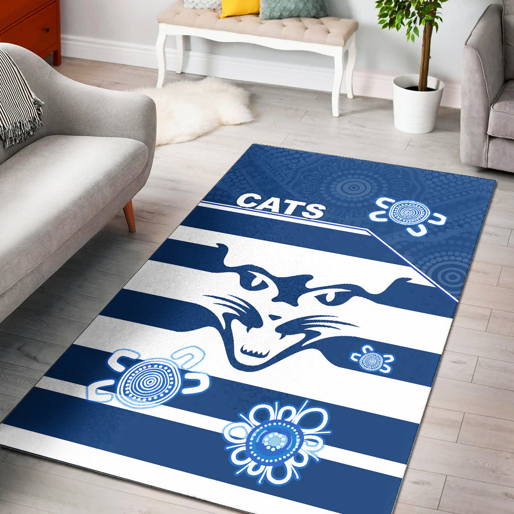 Cats Football Area Rug Geelong Indigenous - Vibe Hoodie Shop