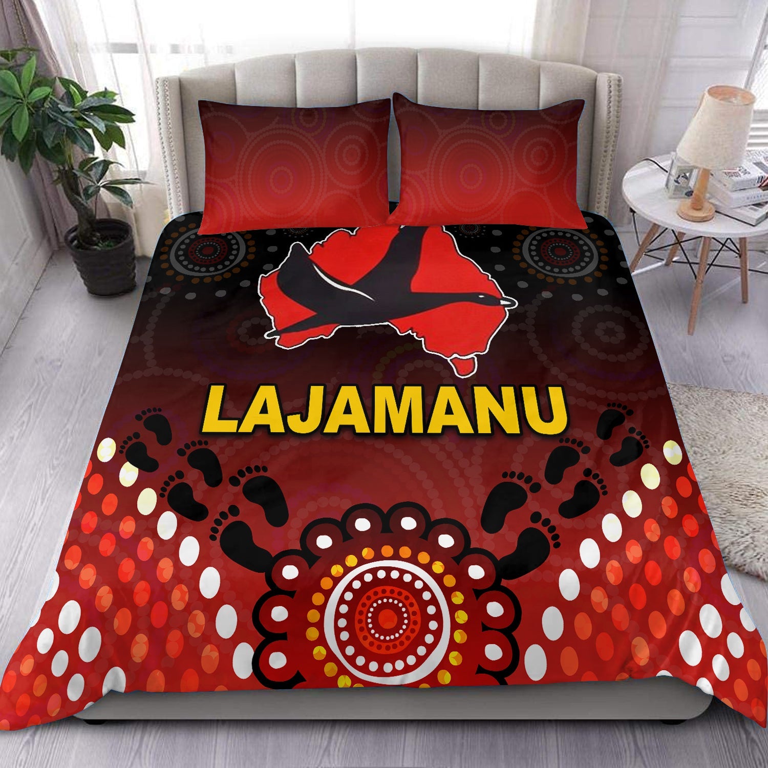Northern Warlpiri Swans Lajamanu Football Mix Aboriginal Bedding Set - LT20 - Vibe Hoodie Shop