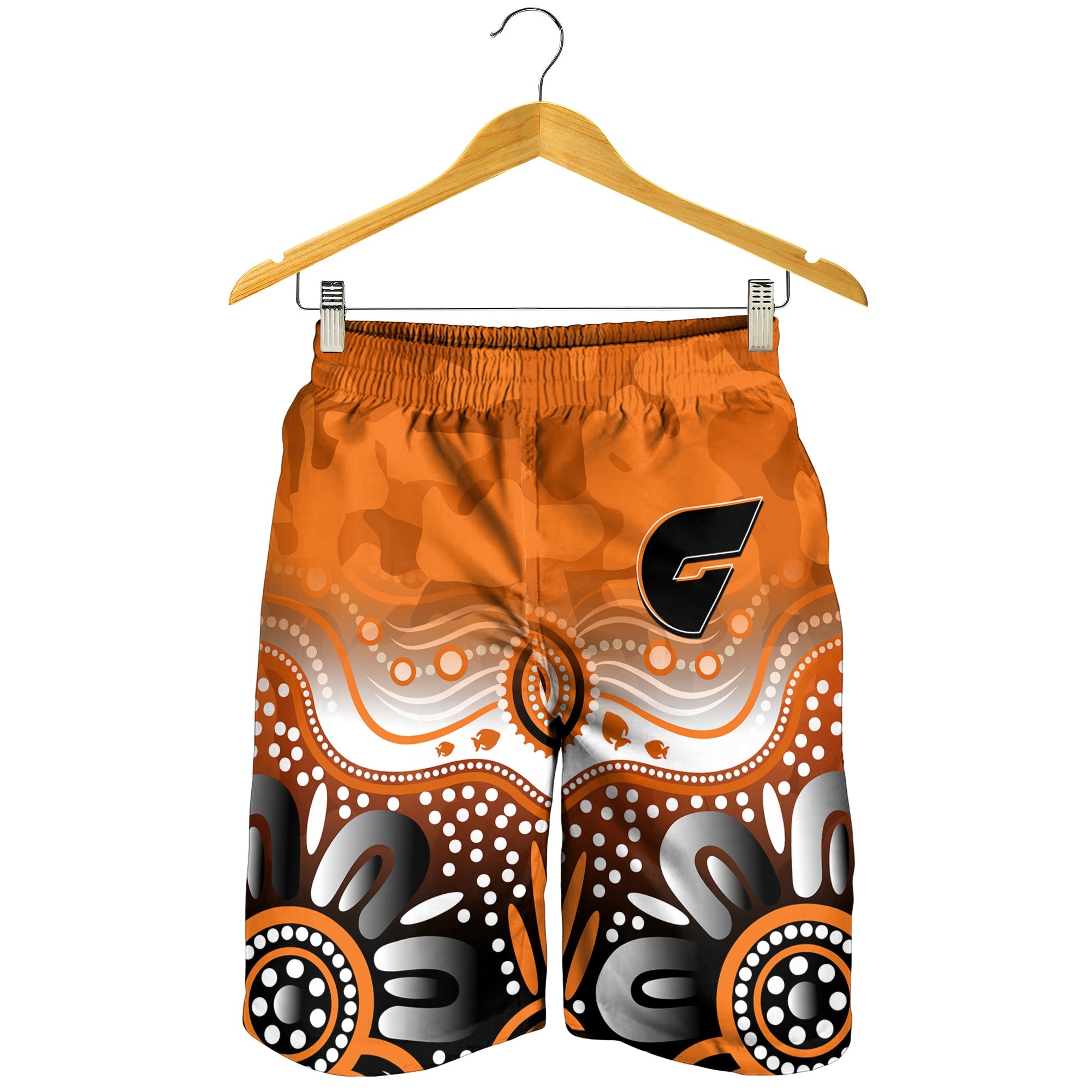 Giants ANZAC 2022 Men Shorts Greater Western Sydney GWS Aboriginal Poppy - Vibe Hoodie Shop