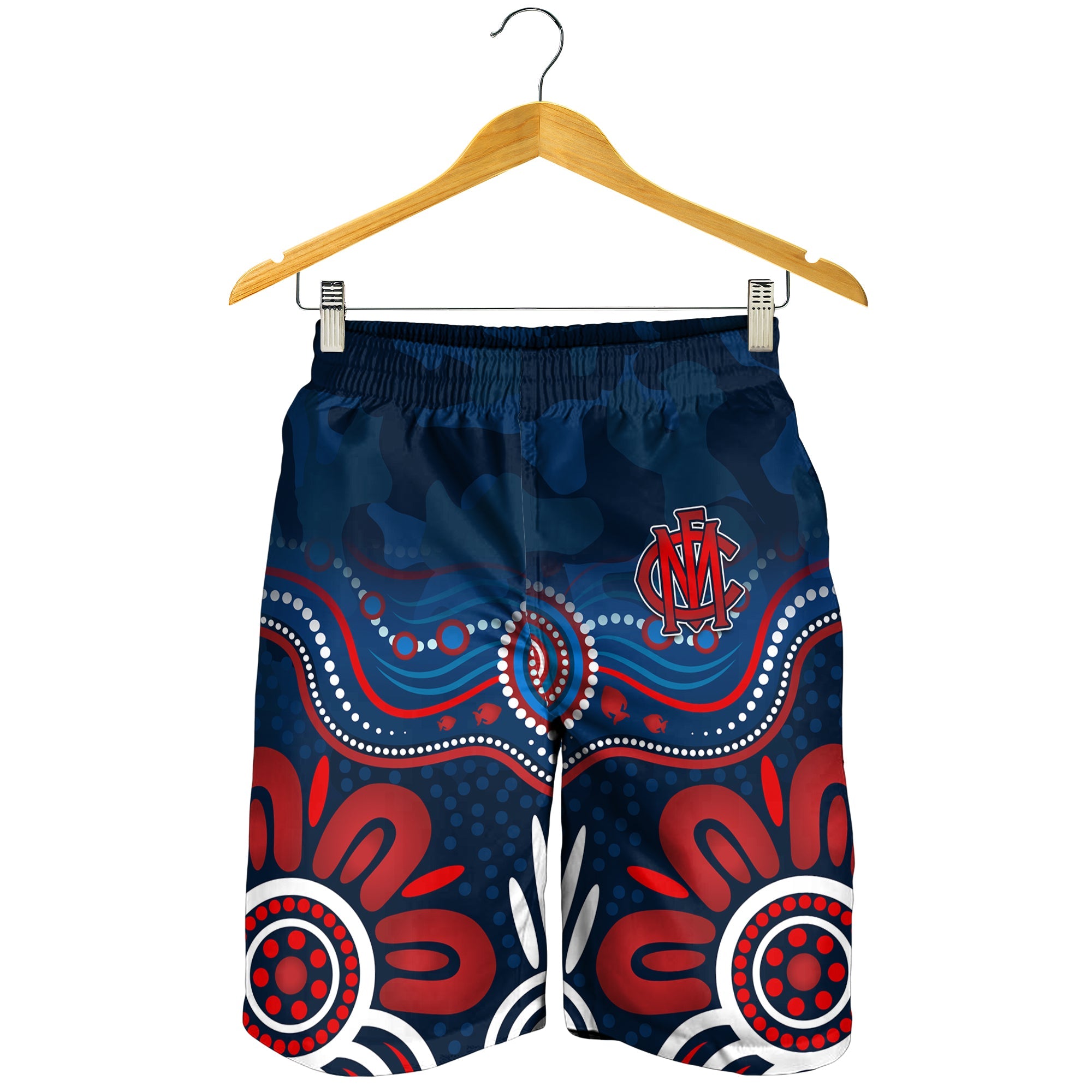 Demons ANZAC 2022 Men Shorts Melbourne Football Aboriginal Poppy - Vibe Hoodie Shop