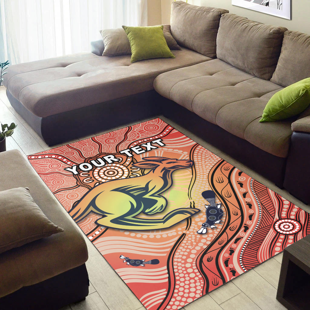 (Custom Personalised) Kangaroos Indigenous Area Rug Beautiful Life - Vibe Hoodie Shop