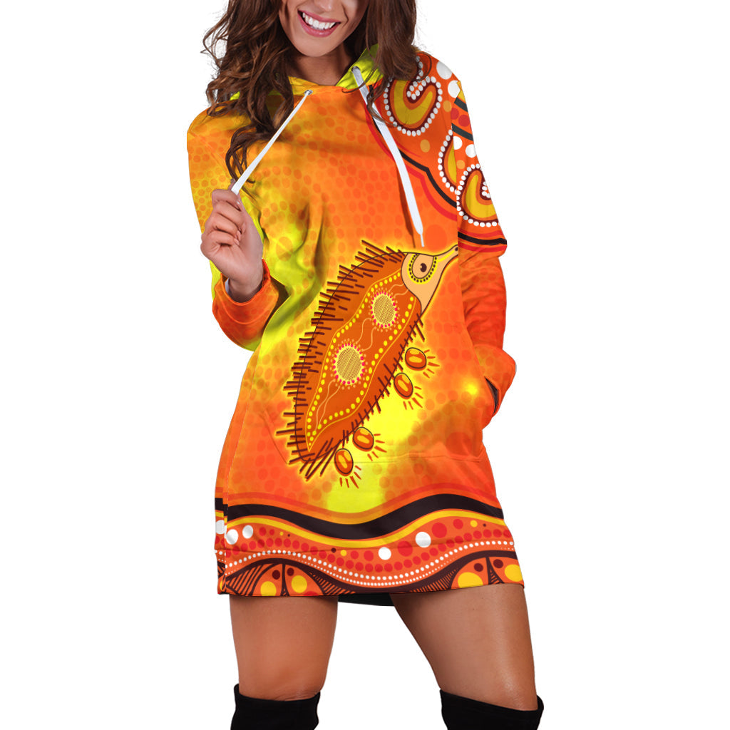 (Custom Personalised) Echidna Aboriginal Hoodie Dress Australian Animal - Vibe Hoodie Shop