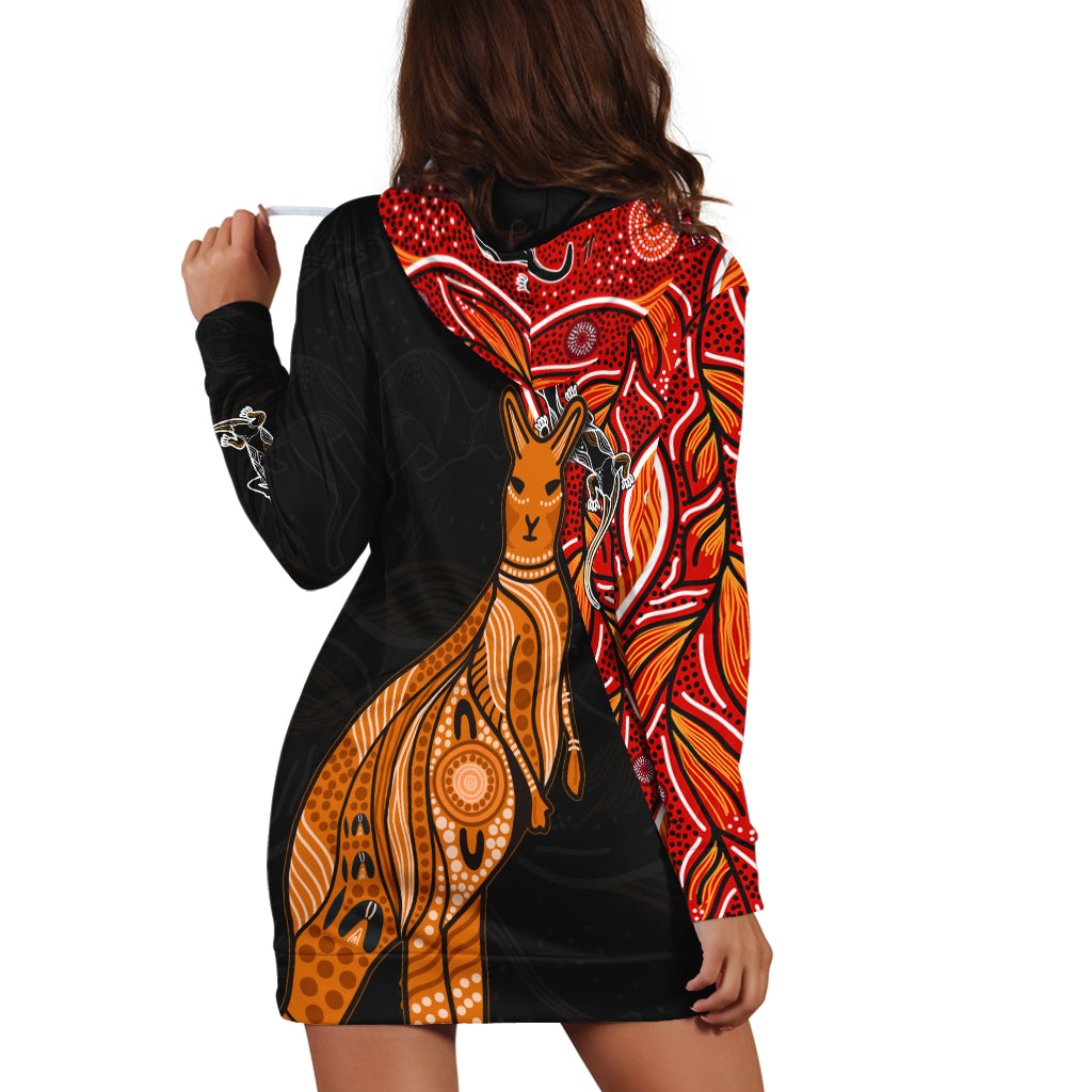 (Custom Personalised) Australia Map Hoodie Dress Aussie Kangaroo Aboriginal - Vibe Hoodie Shop