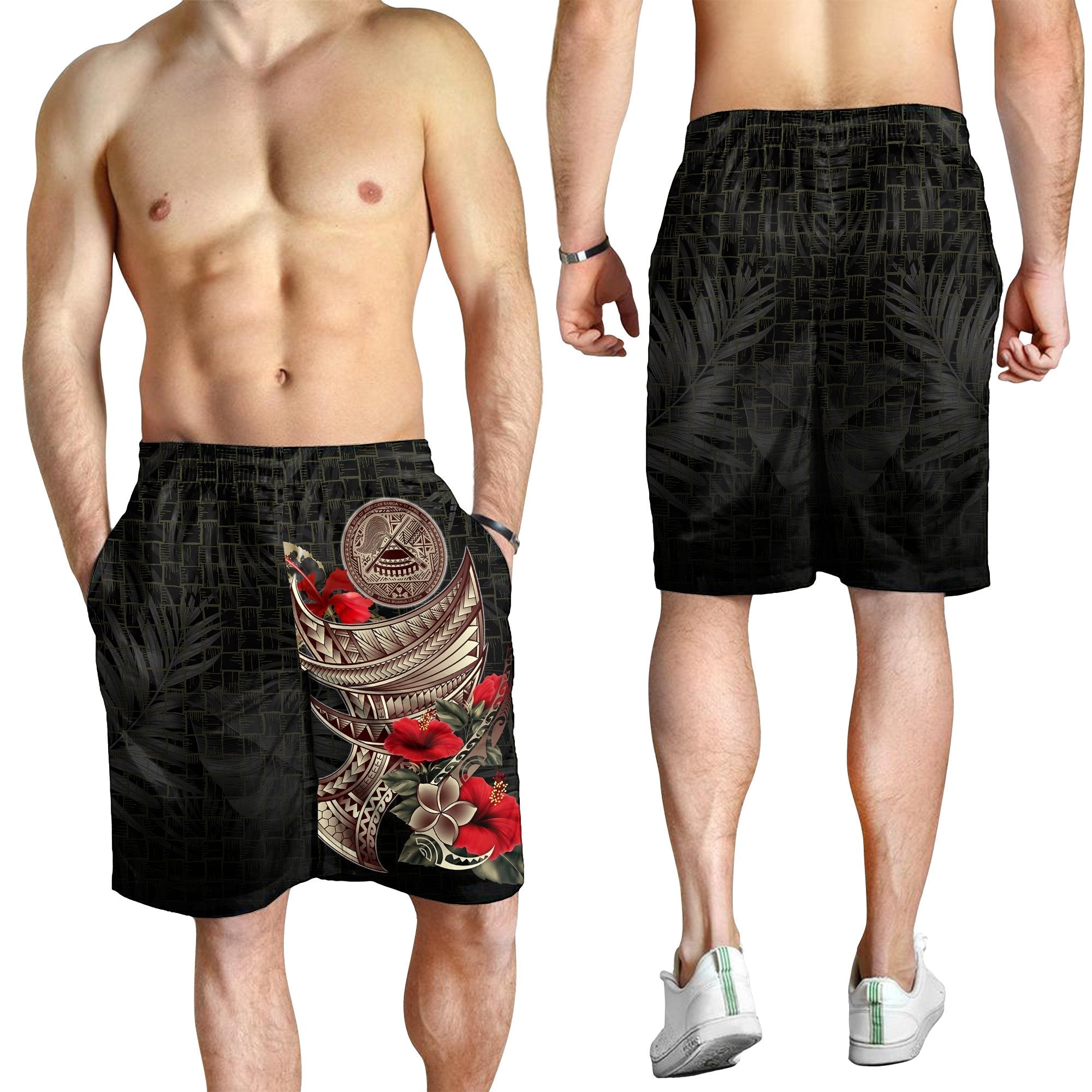 American Samoa Men's Shorts - Polynesian Tribal Vintage Style - Vibe Hoodie Shop