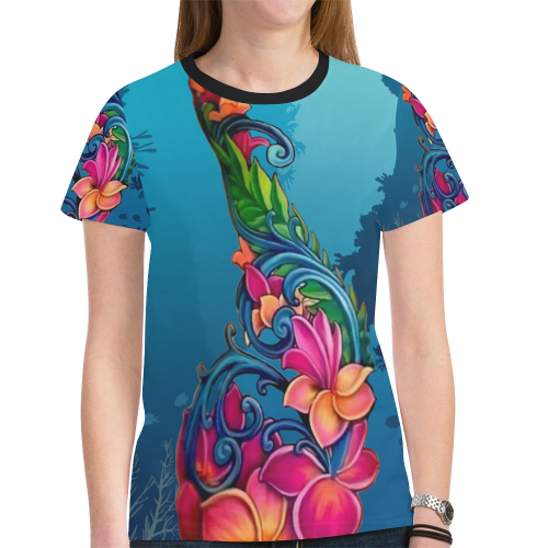 Flowers Under The Sea - Guam New All Over Print T shirt Men's/Women's - Vibe Hoodie Shop